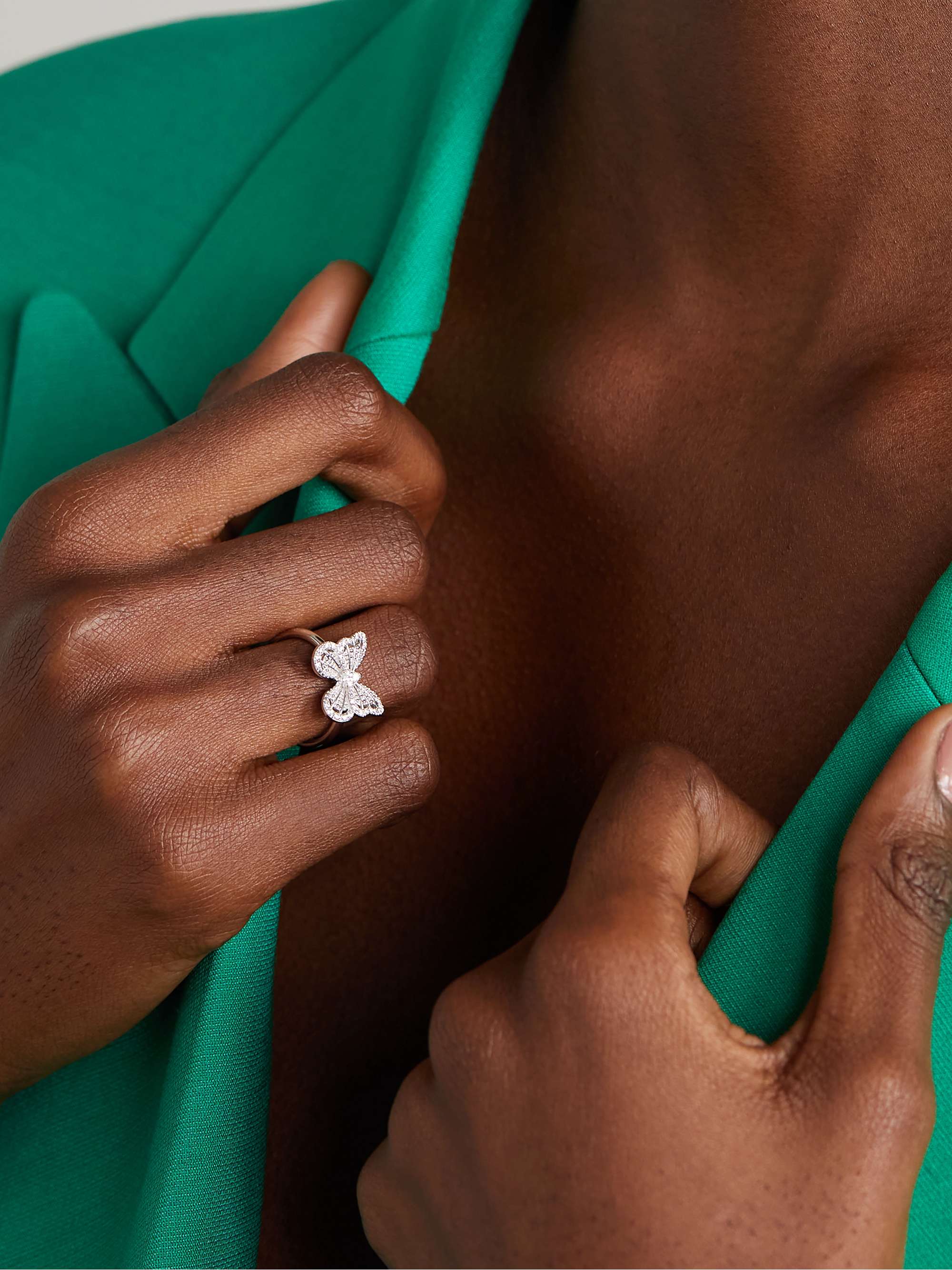 DE BEERS Portraits of Nature Butterfly 18-karat rose gold diamond ring
