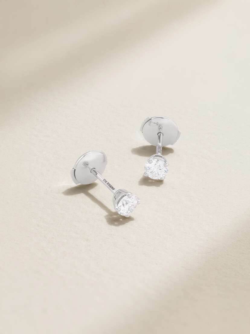 De Beers Db Classic Platinum Diamond Earrings