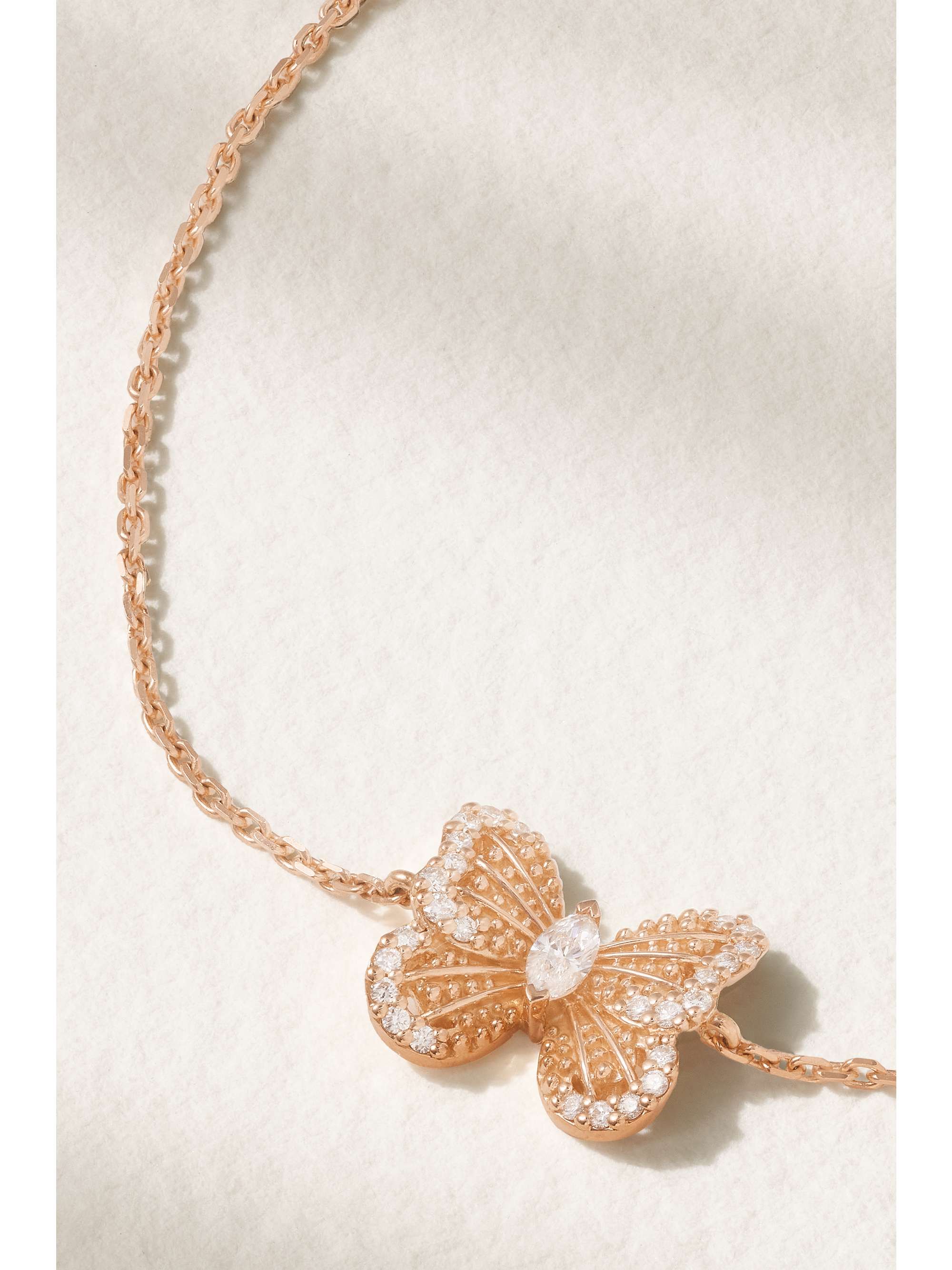 DE BEERS Portraits of Nature Butterfly 18-karat rose gold diamond bracelet