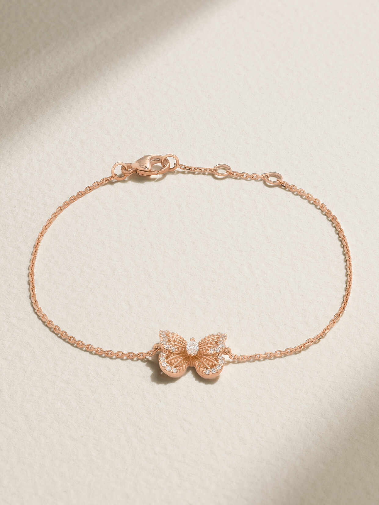 De Beers - Portraits Of Nature Butterfly 18-karat Rose Gold Diamond Bracelet - One size