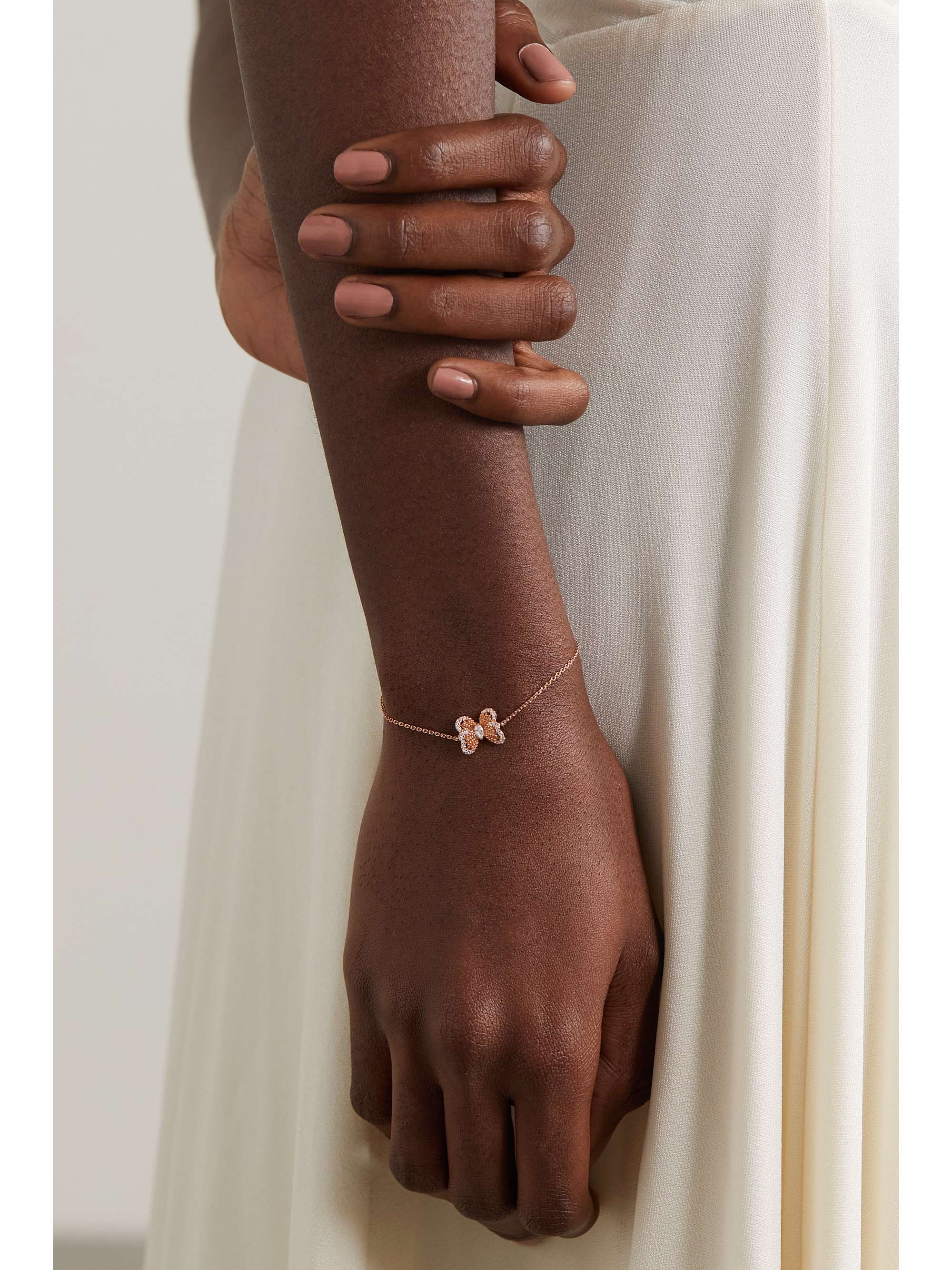 DE BEERS Portraits of Nature Butterfly 18-karat rose gold diamond bracelet