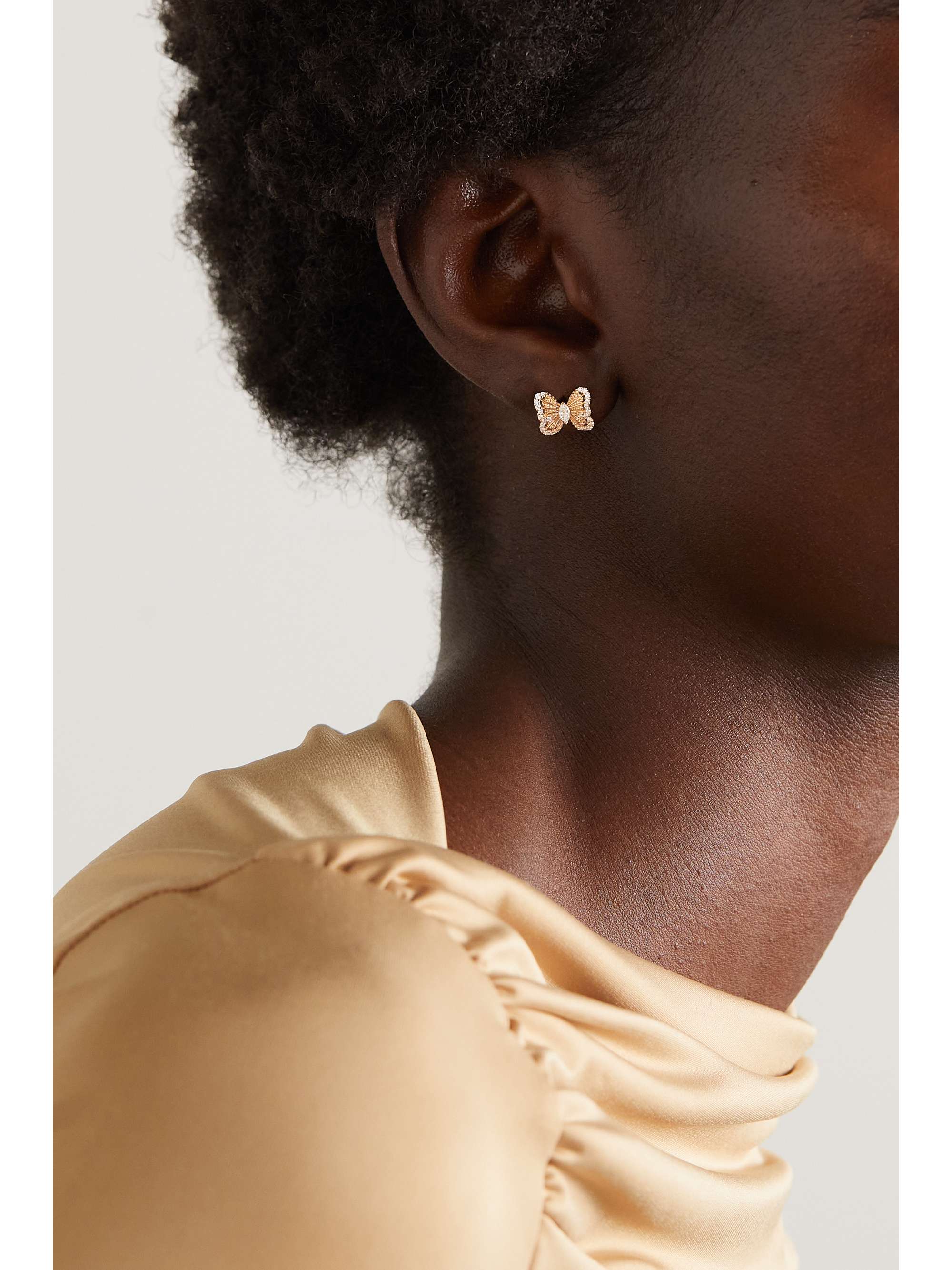 DE BEERS Portraits of Nature Butterfly 18-karat white gold diamond earrings