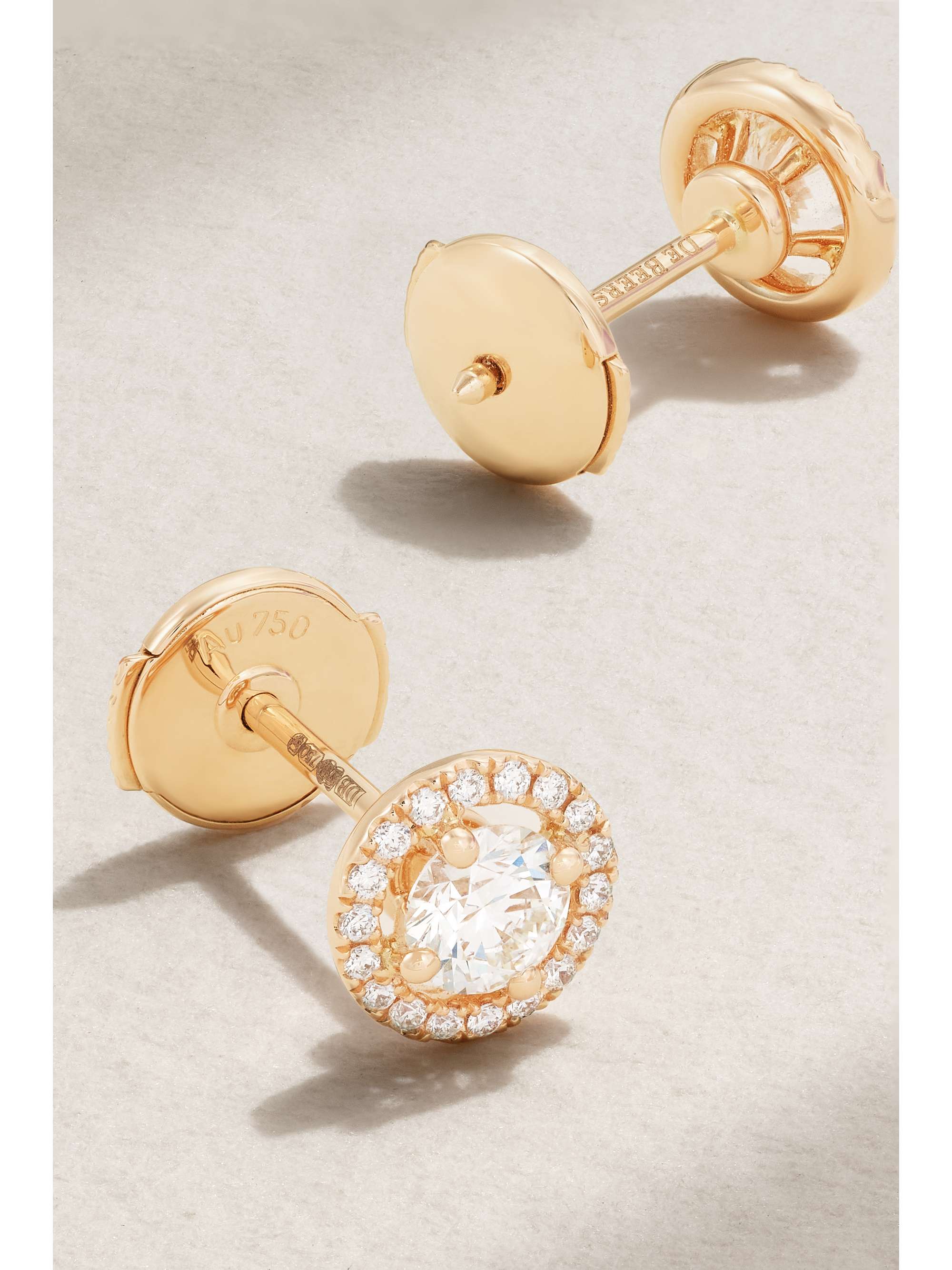 DE BEERS Aura 18-karat rose gold diamond earrings