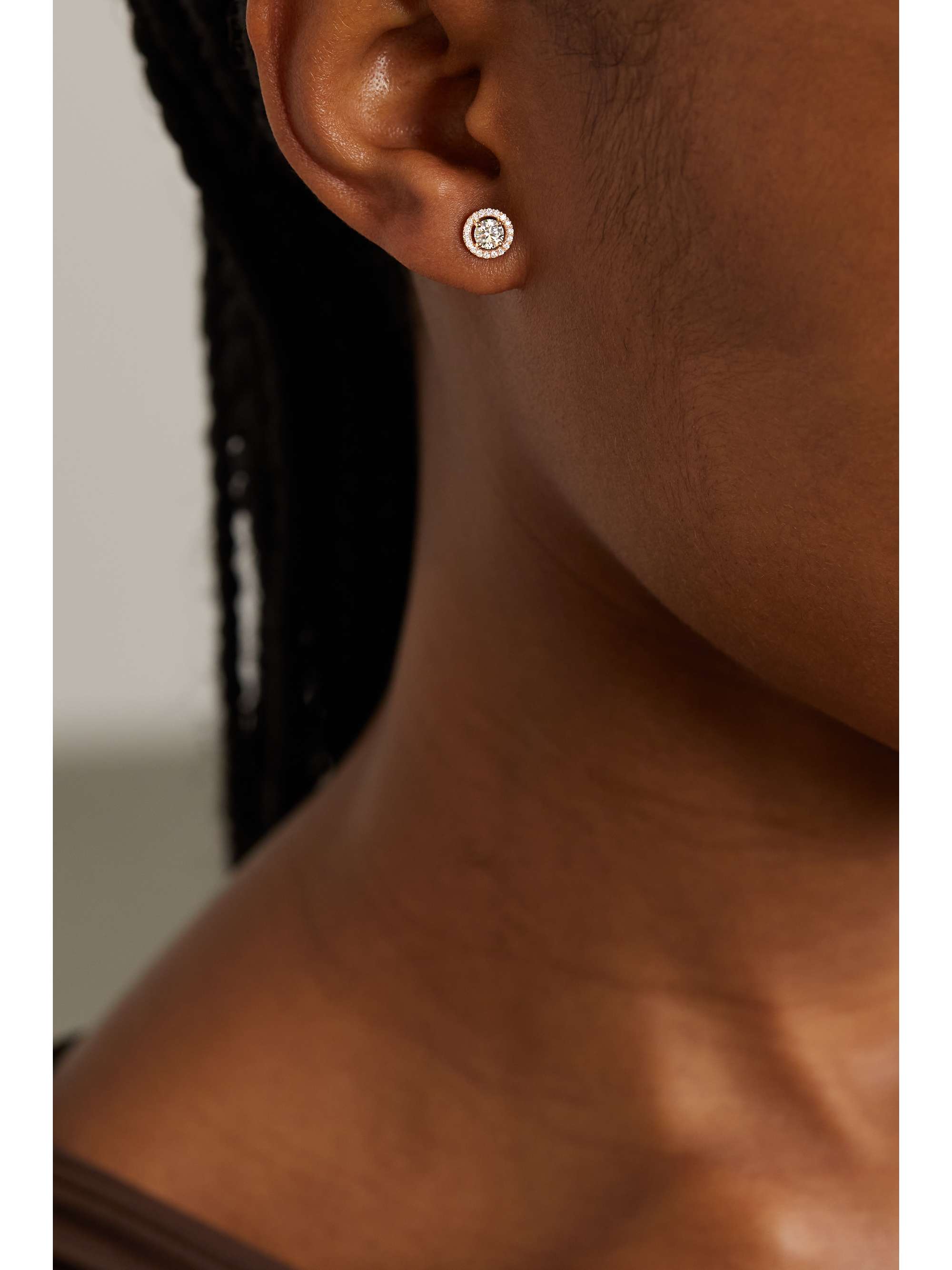 DE BEERS Aura 18-karat rose gold diamond earrings