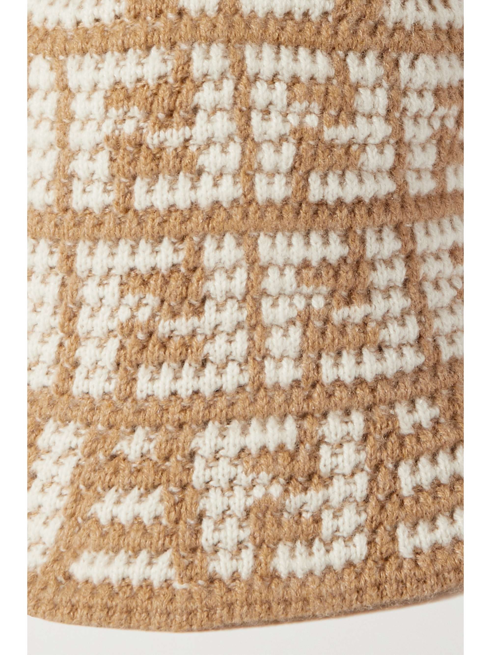 FENDI Crochet-knit cashmere-blend jacquard bucket hat