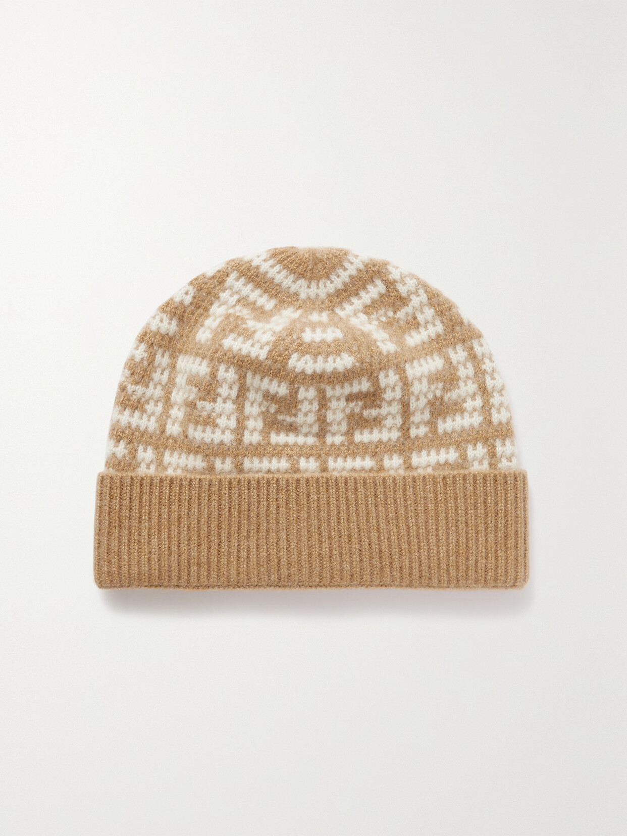 Fendi - Tobacco Wool & Cashmere FF Logo Hat