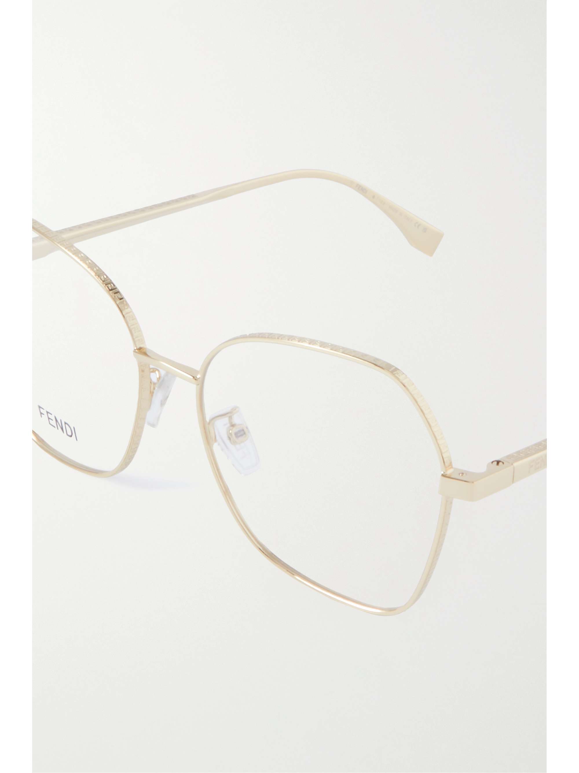 Fendi FF cat-eye gold-tone optical glasses