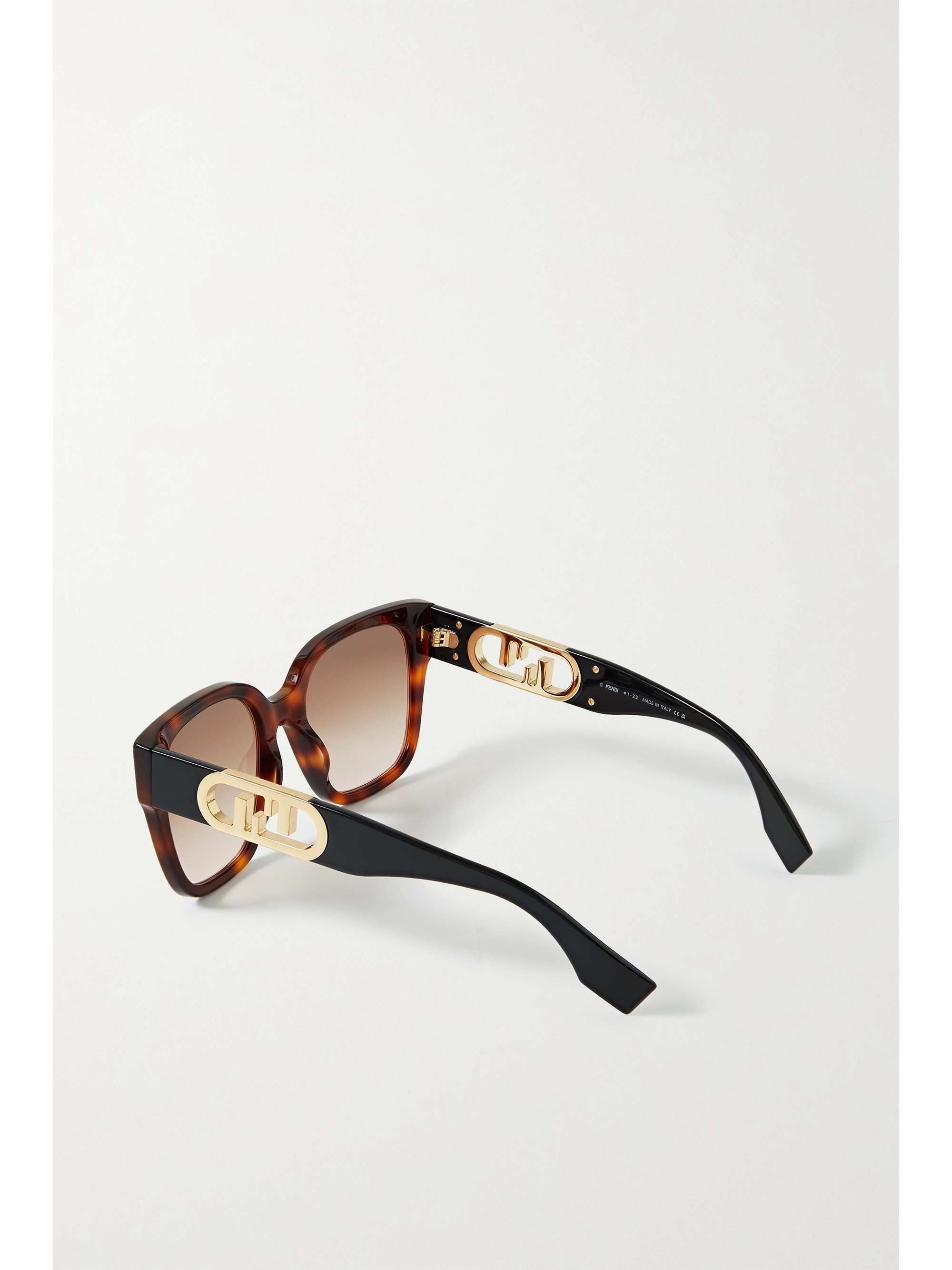 FENDI EYEWEAR نظارات شمسية O'Lock بإطار مربّع كبير الحجم من الأسيتات بنقشة صدفة السلحفاة
