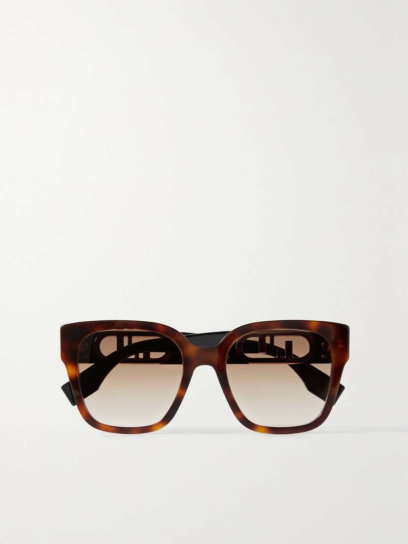 FENDI EYEWEAR O'lock Oversized Square-frame Tortoiseshell Acetate Sunglasses