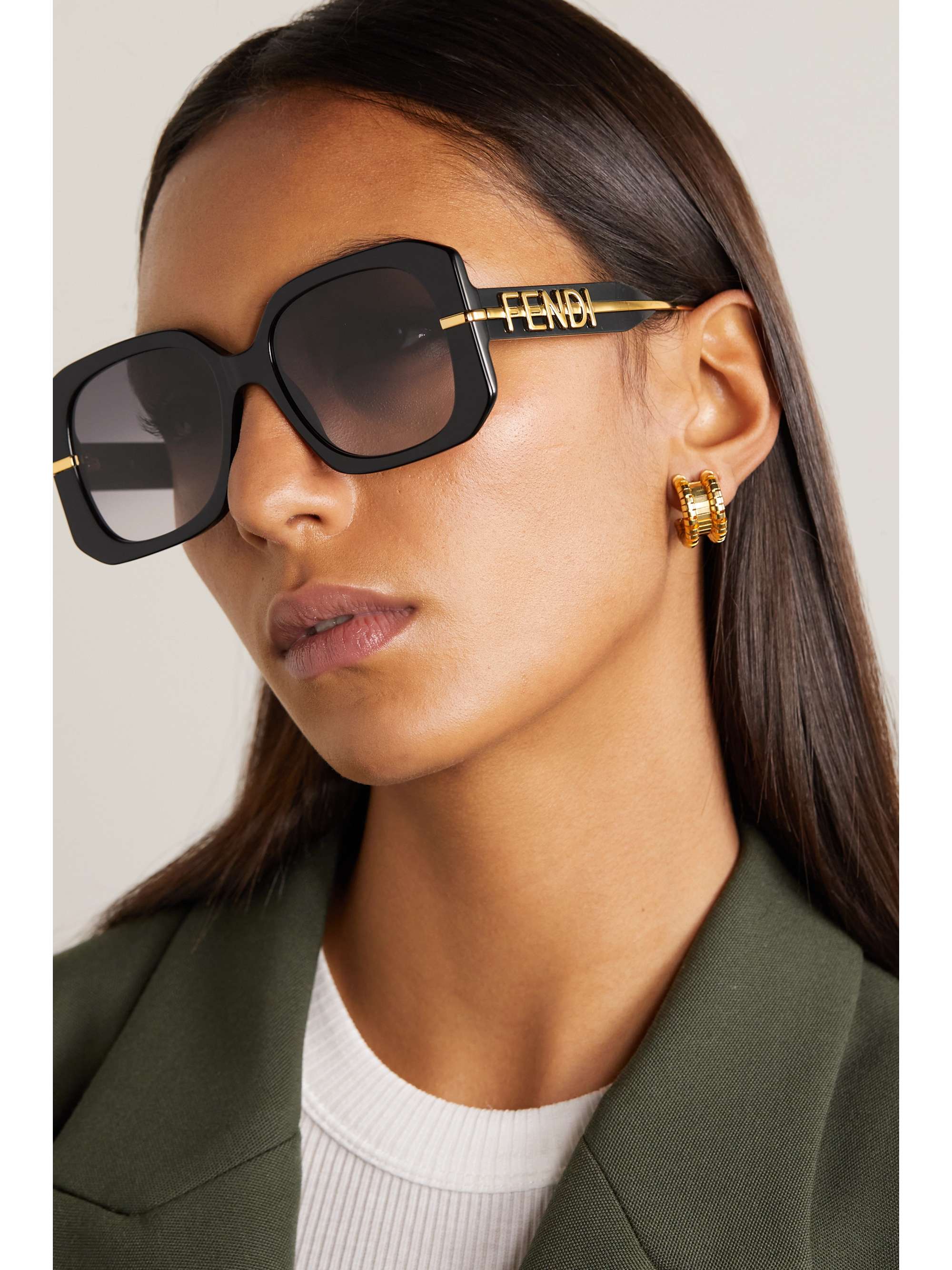 Fendi Eyewear O'Lock Oversized Square Sunglasses