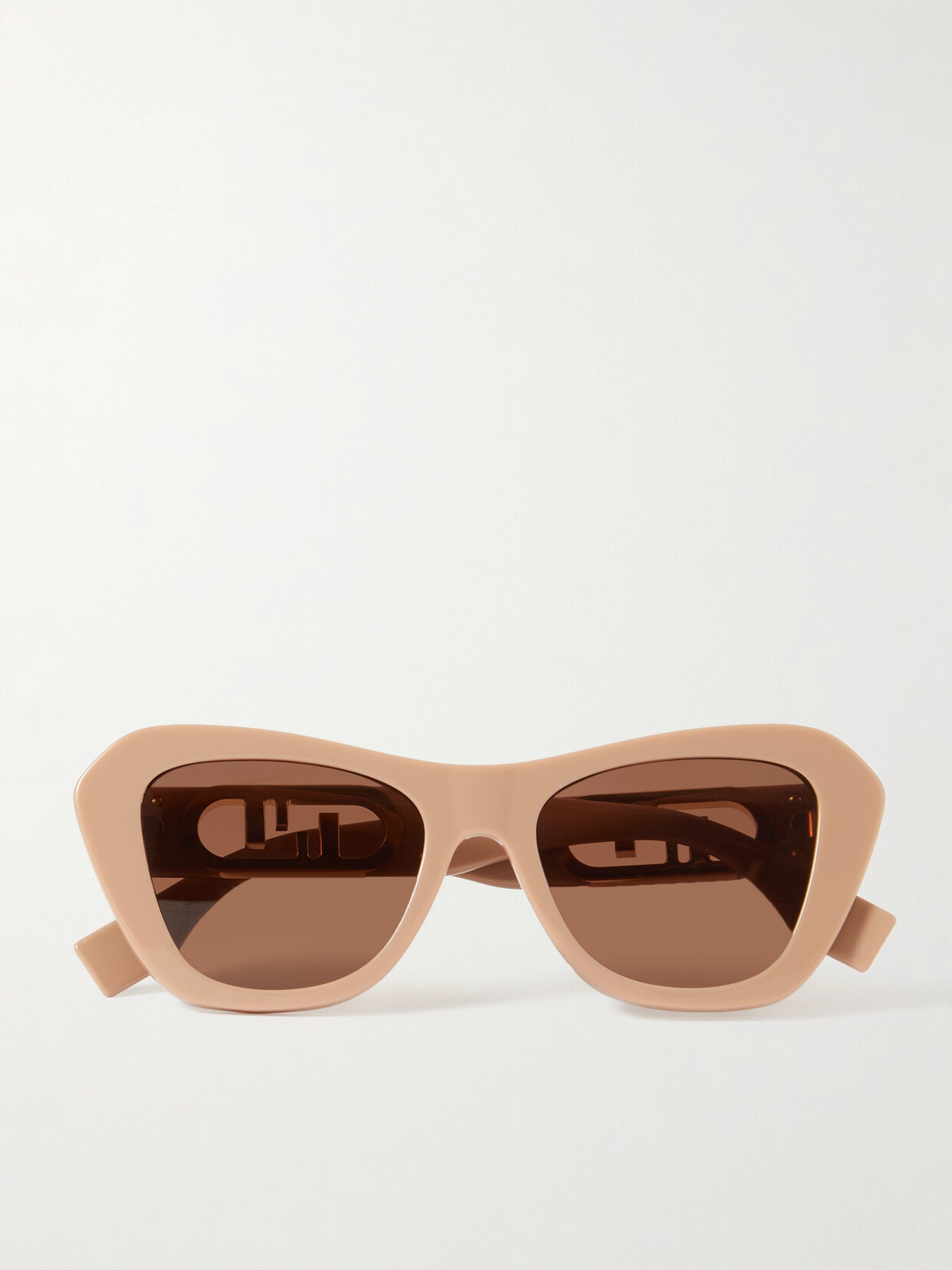 Fendi - O'lock Cat-eye Acetate And Gold-tone Sunglasses - Brown