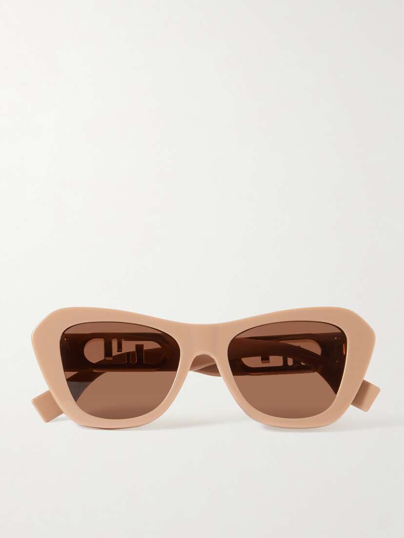 FENDI EYEWEAR O'lock Cat-eye Acetate And Gold-tone Sunglasses