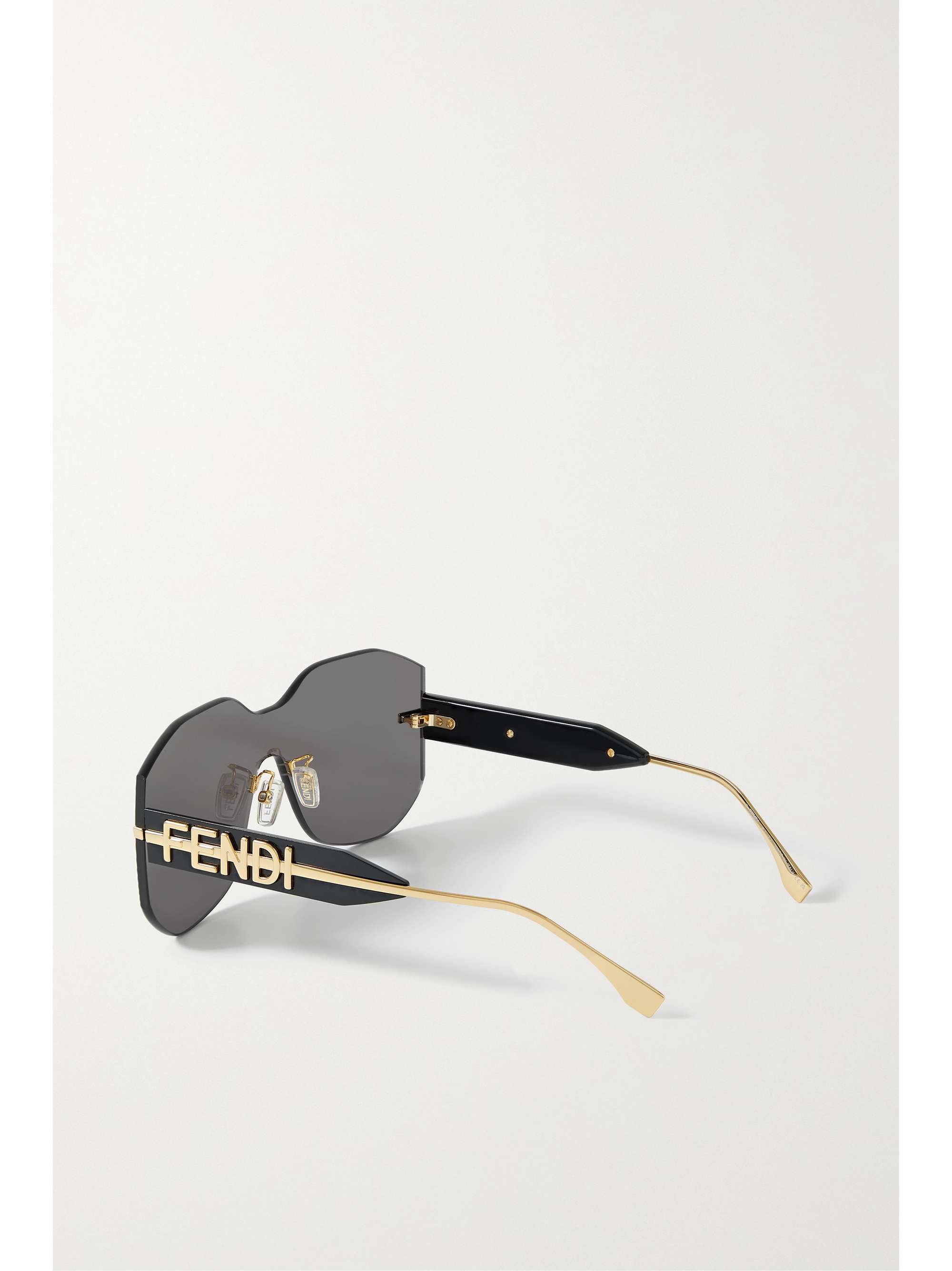 FENDI EYEWEAR Oversized aviator-style acetate and gold-tone sunglasses