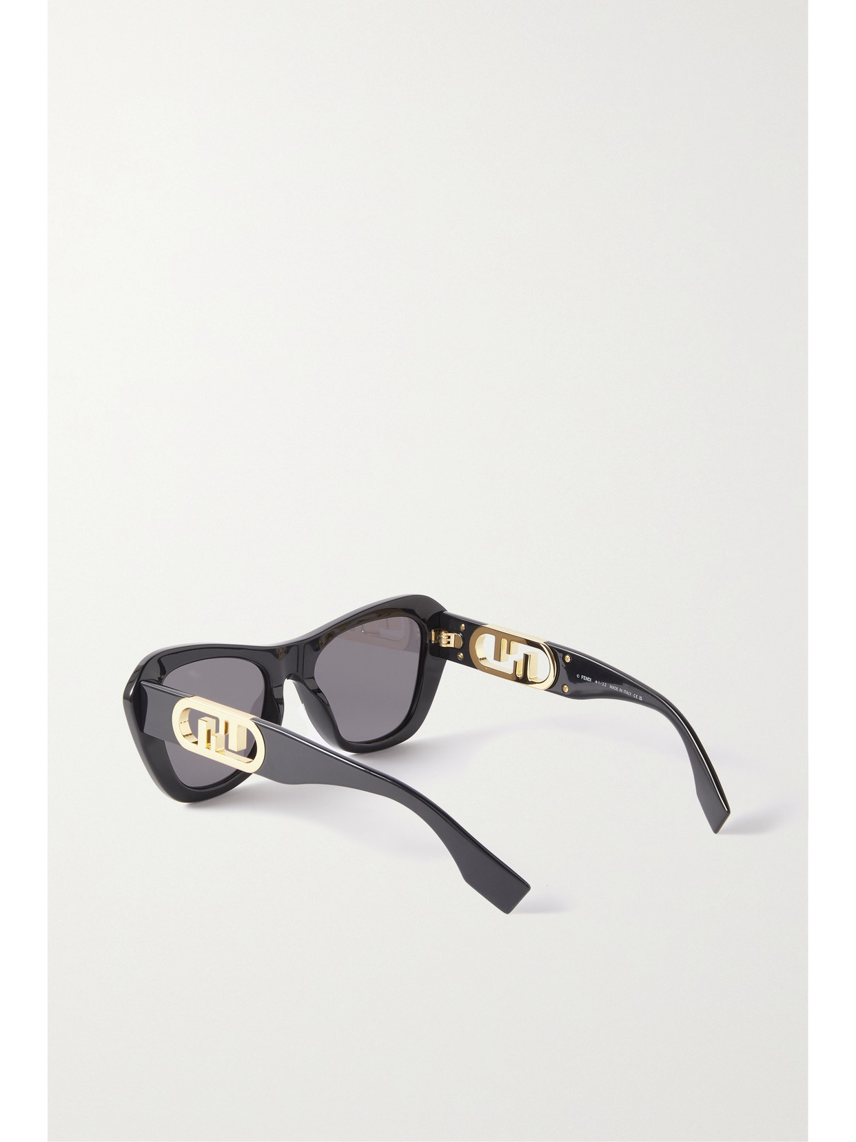 Fendi O'lock Cat-eye Acetate And Gold-tone Sunglasses In Black