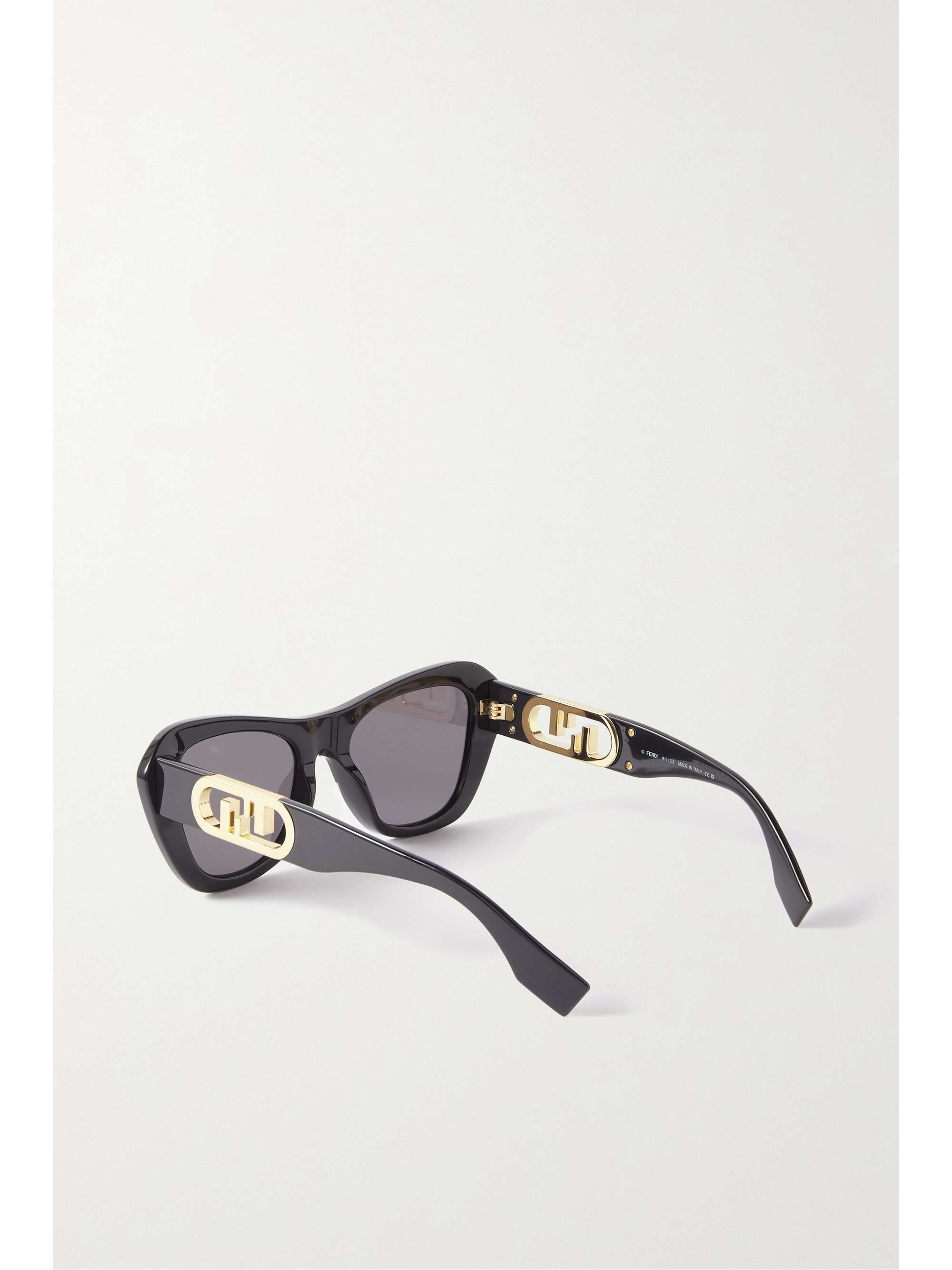 FENDI EYEWEAR O'Lock cat-eye acetate and gold-tone sunglasses