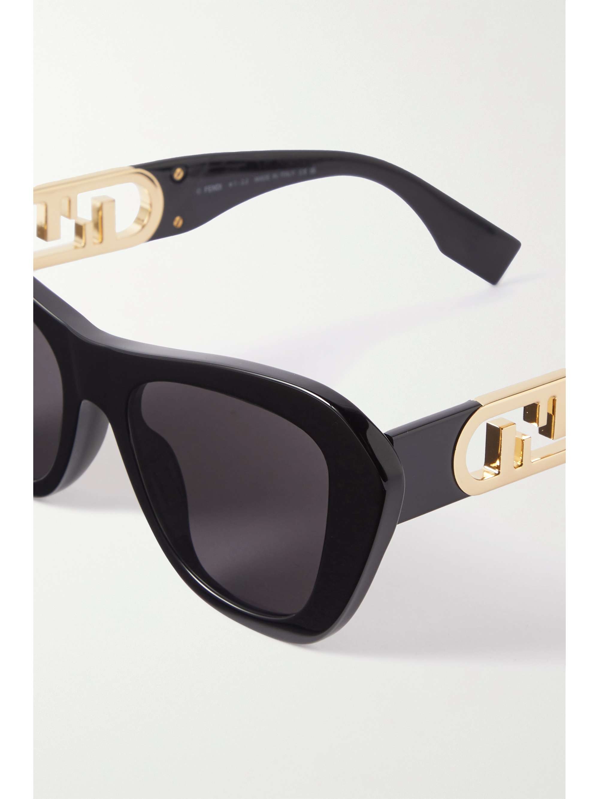 FENDI EYEWEAR O'Lock cat-eye acetate and gold-tone sunglasses