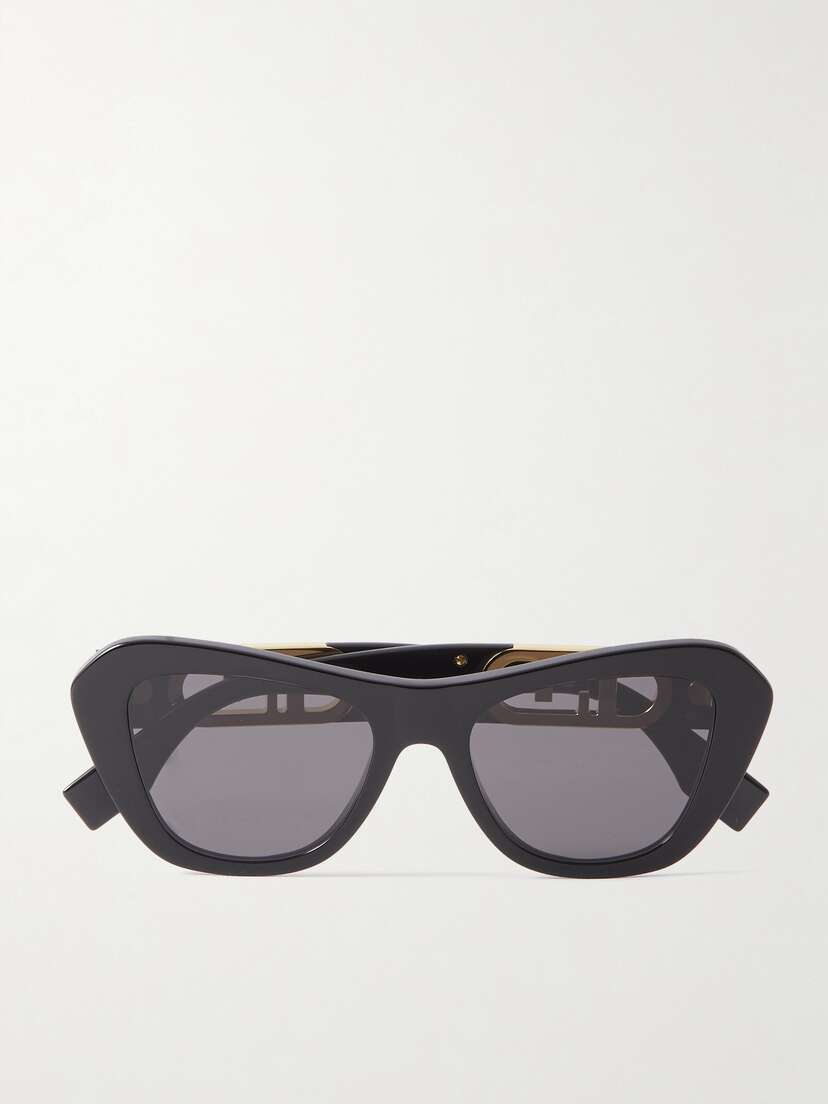 FENDI EYEWEAR O'lock Cat-eye Acetate And Gold-tone Sunglasses