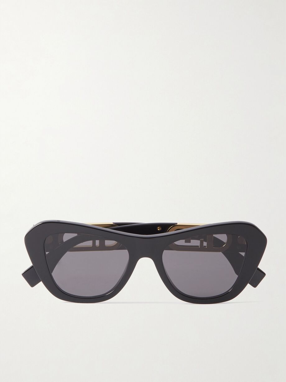 O'Lock cat-eye acetate and gold-tone sunglasses, Fendi