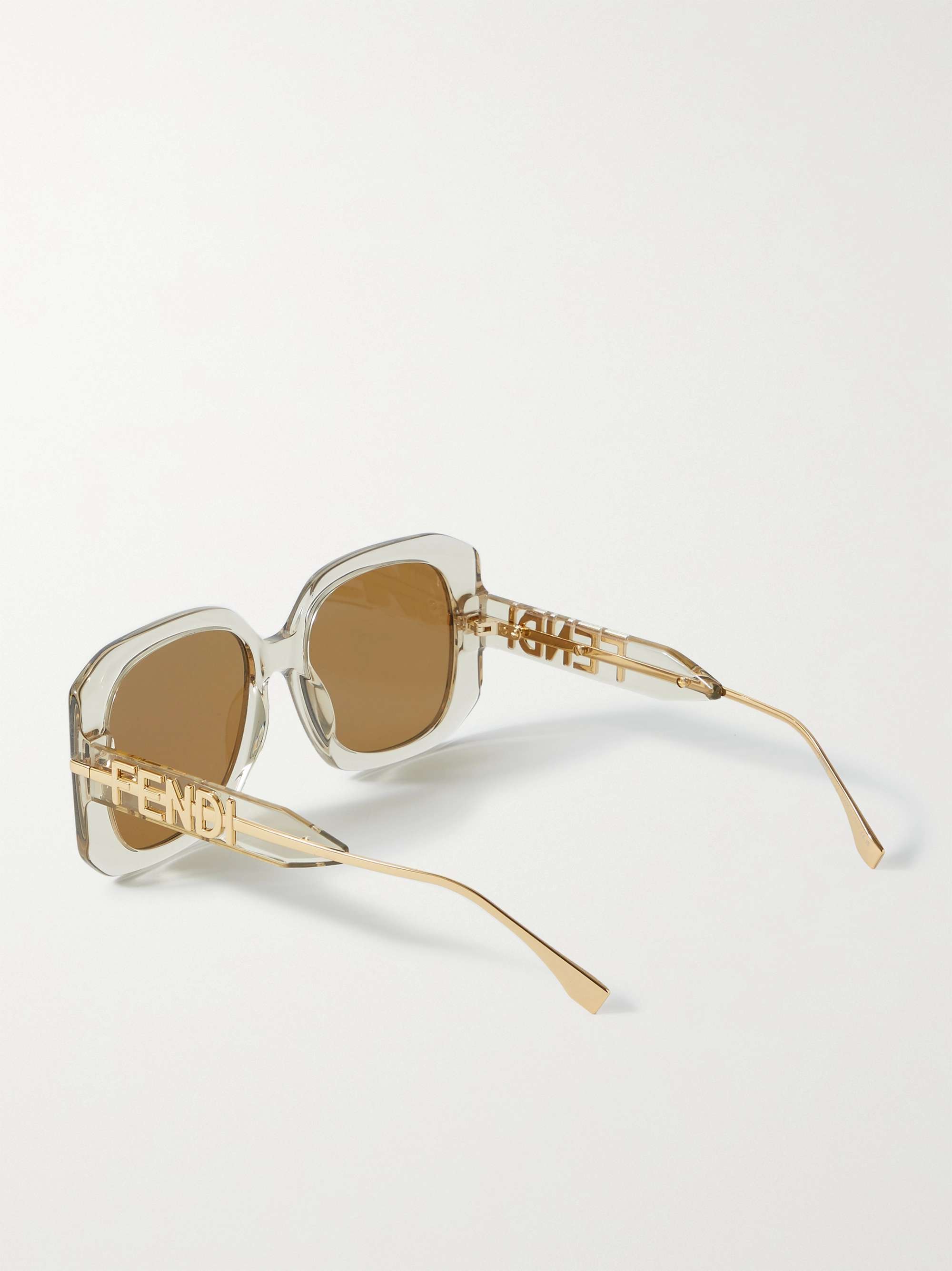 FENDI EYEWEAR Fendigraphy oversized squareframe acetate and goldtone