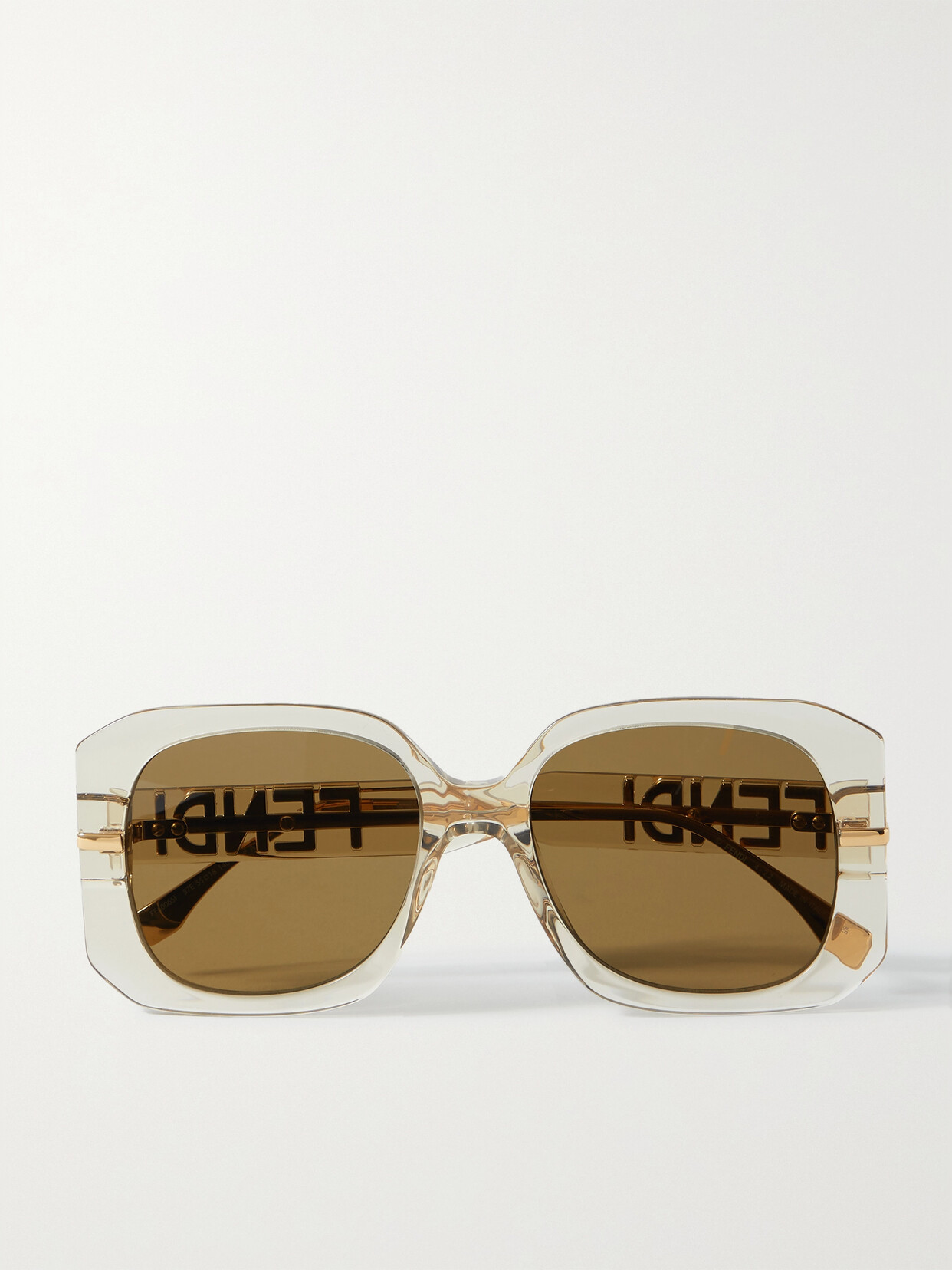 Fendi Graphy Oversized Square-frame Acetate And Gold-tone Sunglasses In Brown