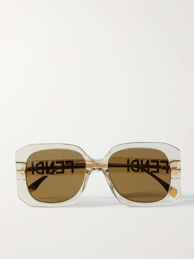 Fendi graphy Oversized Square-frame Acetate And Gold-tone Sunglasses