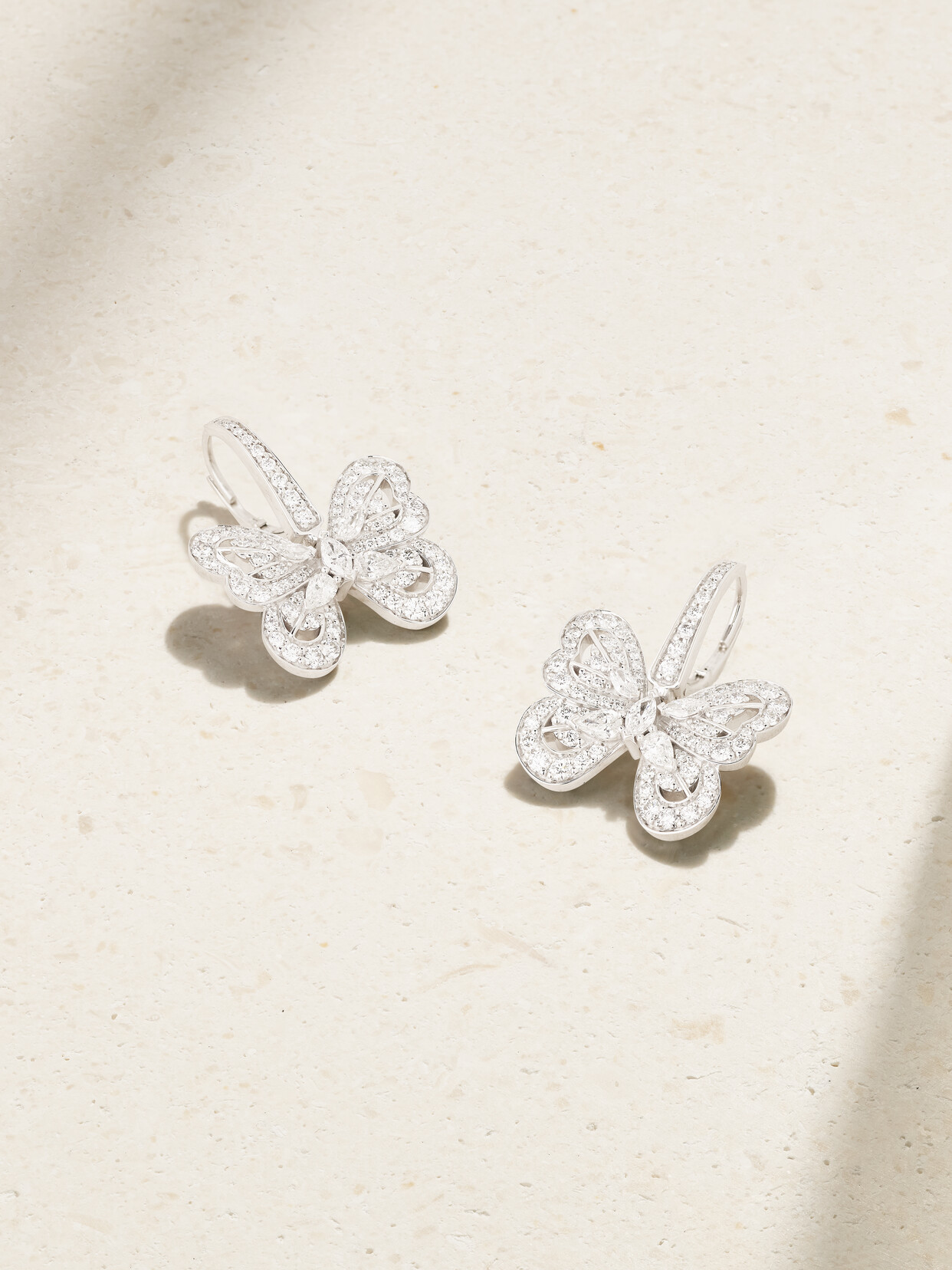 De Beers Portraits Of Nature Butterfly 18-karat White Gold Diamond Earrings