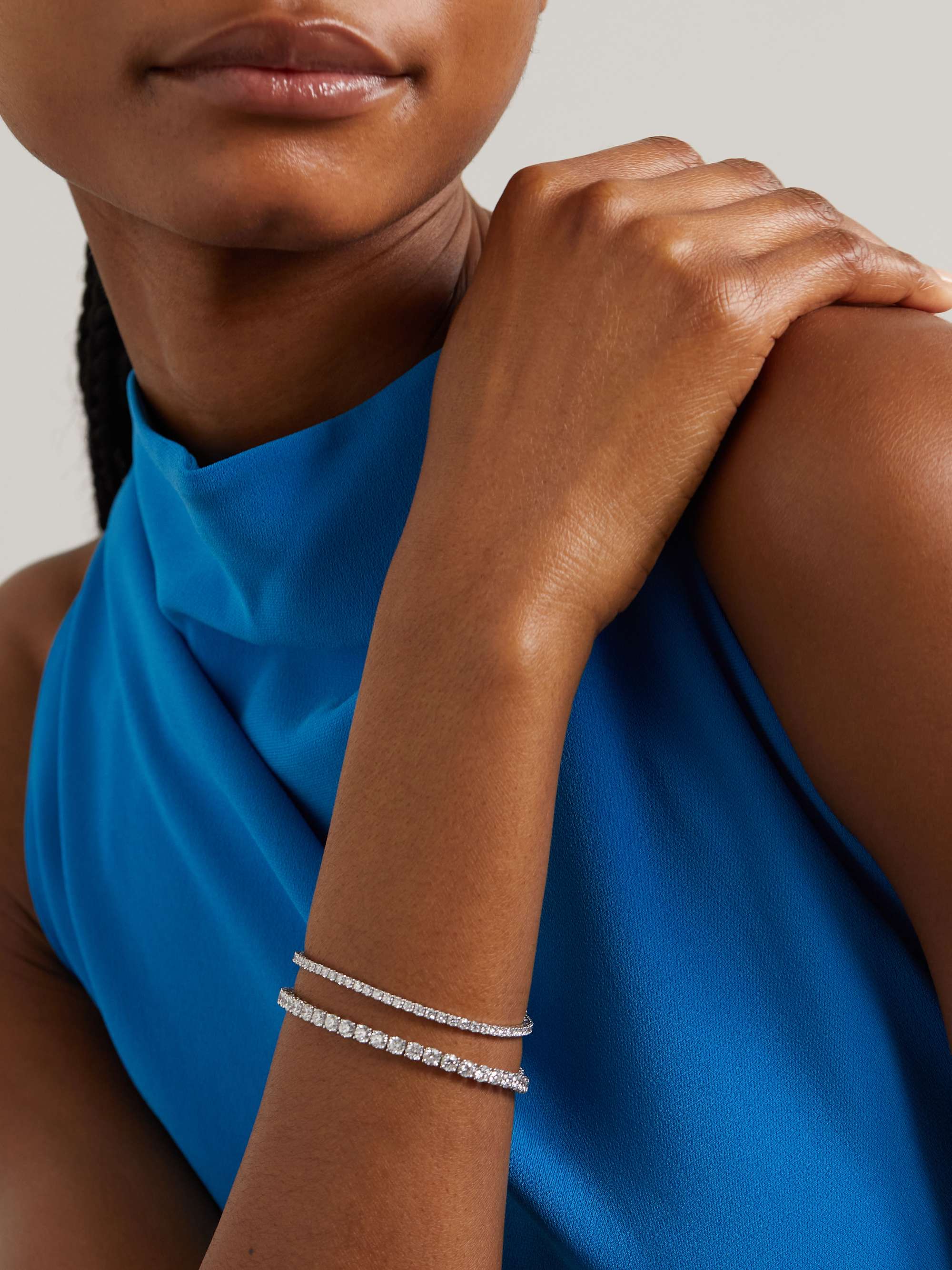 DE BEERS Diamond Lines DB Classic 18-karat white gold diamond bracelet