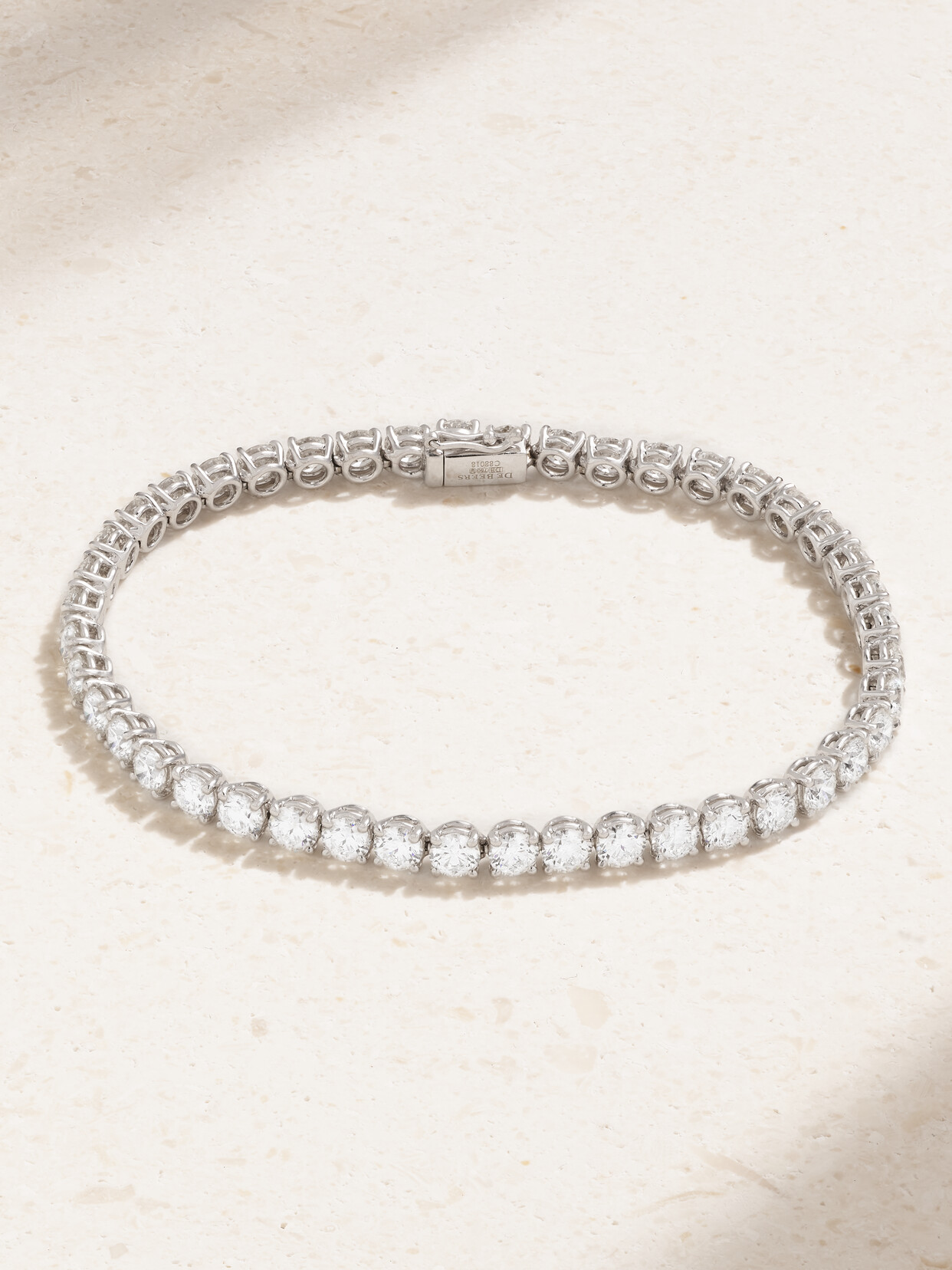 De Beers Diamond Lines Db Classic 18-karat White Gold Diamond Tennis Bracelet