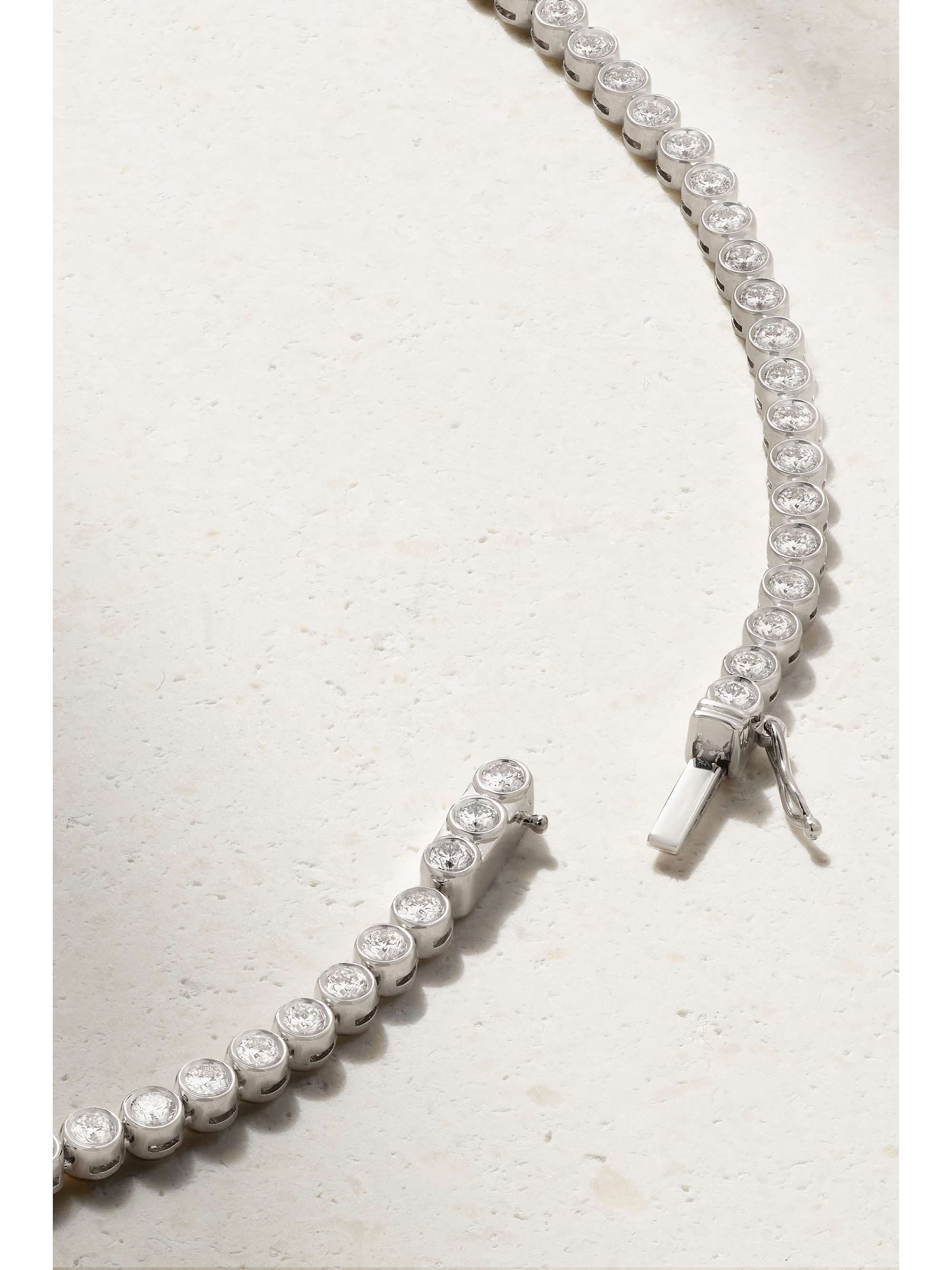 DE BEERS 18-karat white gold diamond necklace