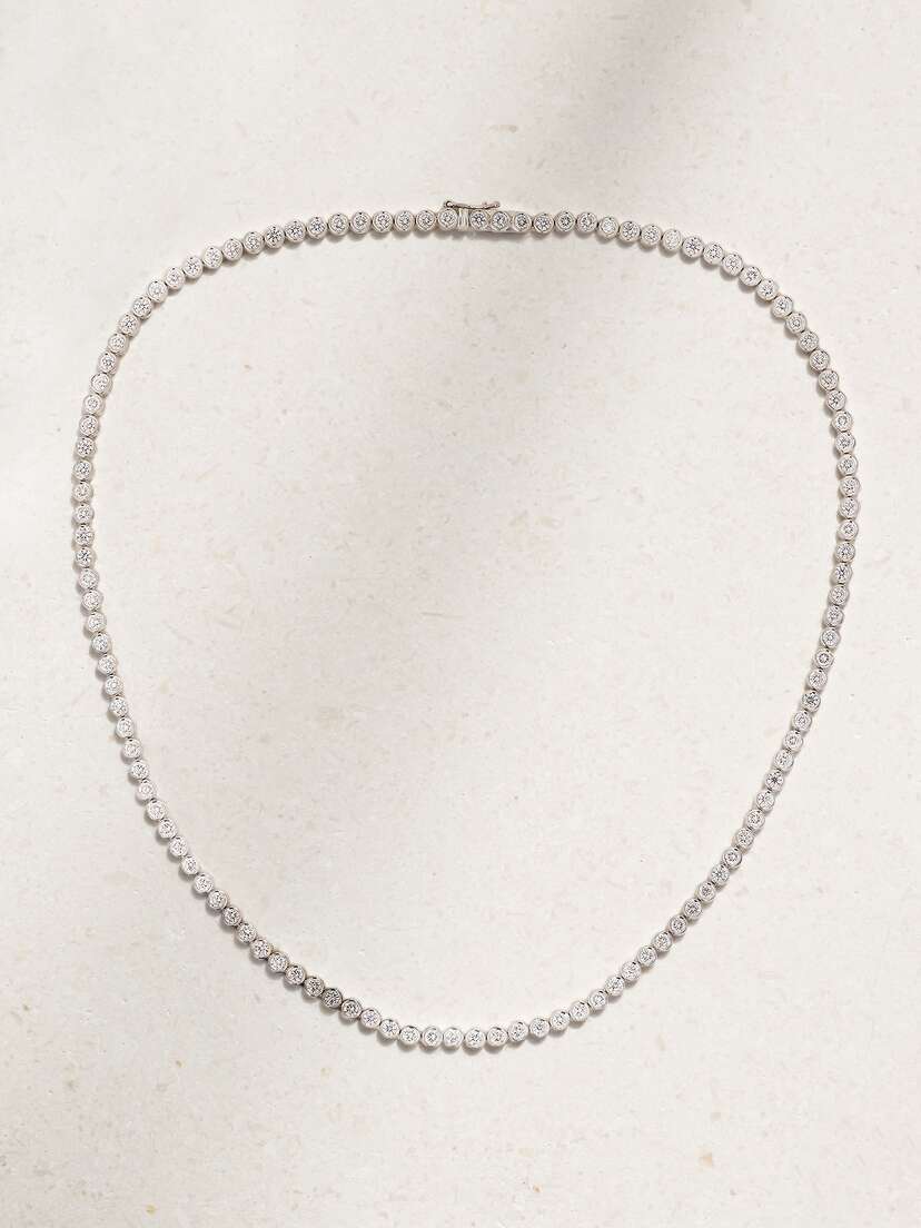 De Beers 18-karat White Gold Diamond Necklace