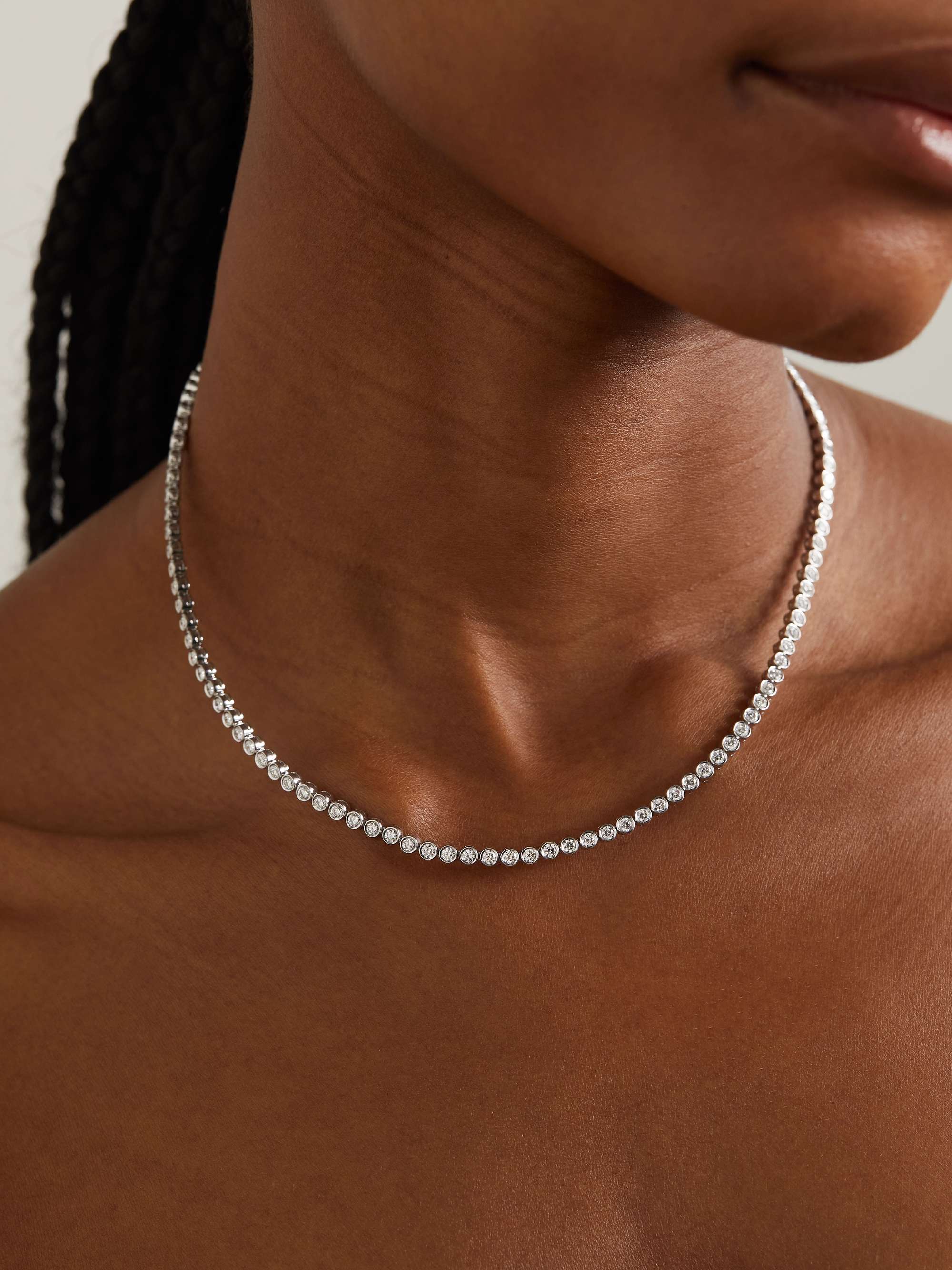 18 karat white gold diamond necklace gold One Size