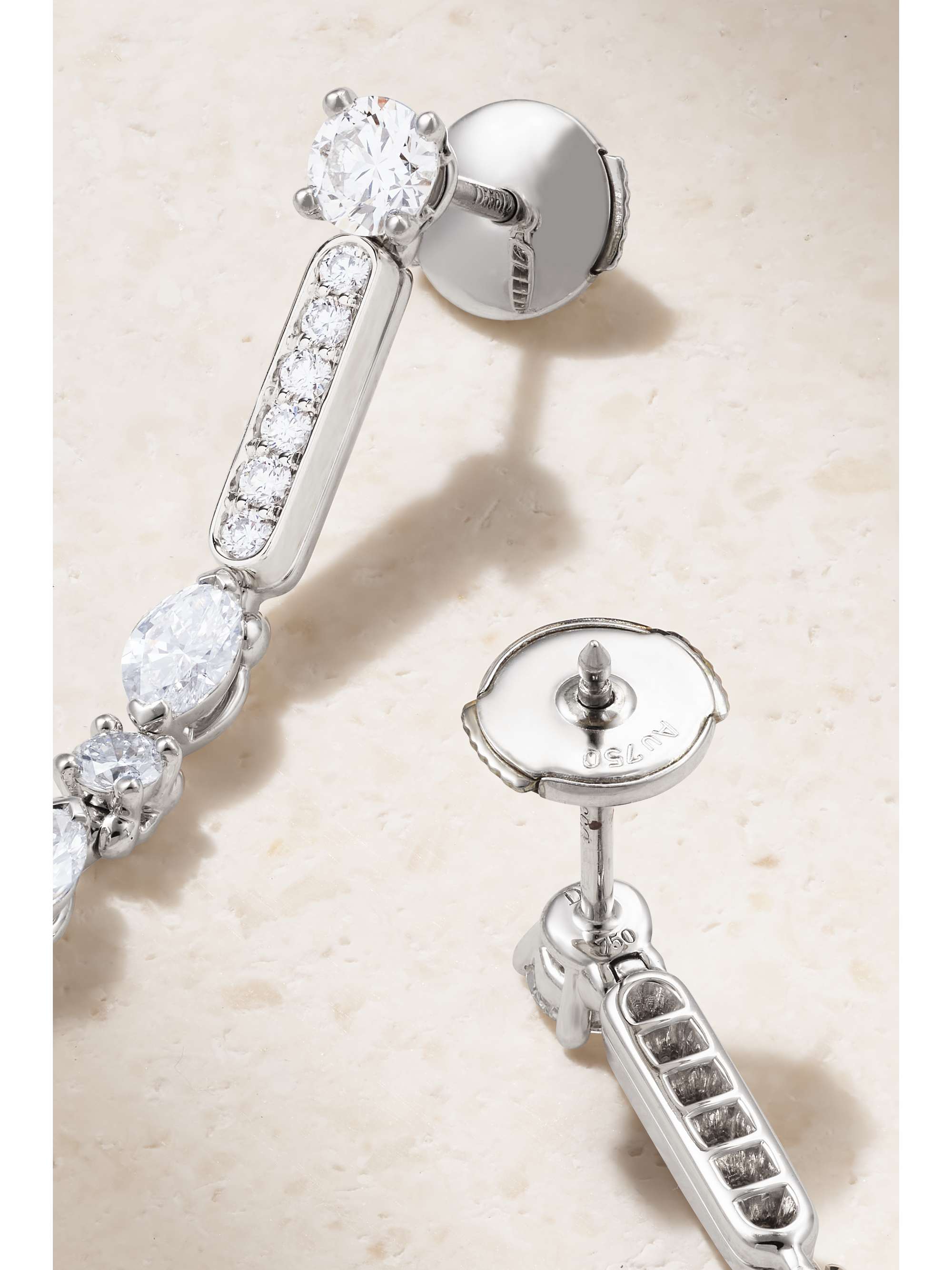 DE BEERS Orecchini in oro bianco 18 carati con diamanti Snow Dance