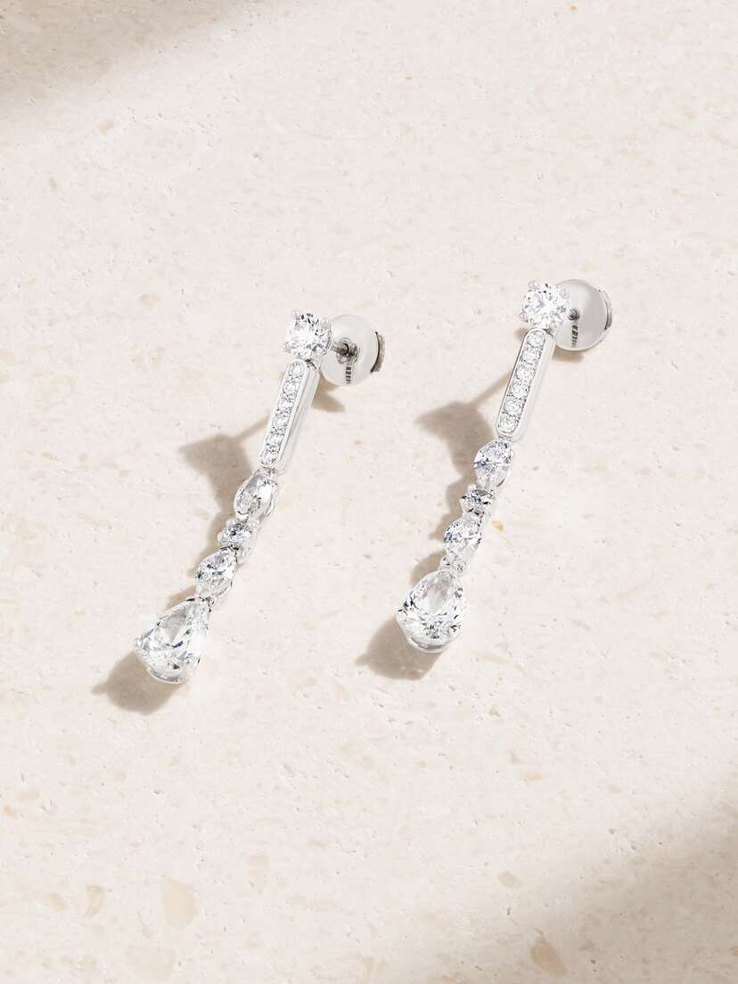 De Beers Jewellers Snow Dance 18-karat White Gold Diamond Earrings