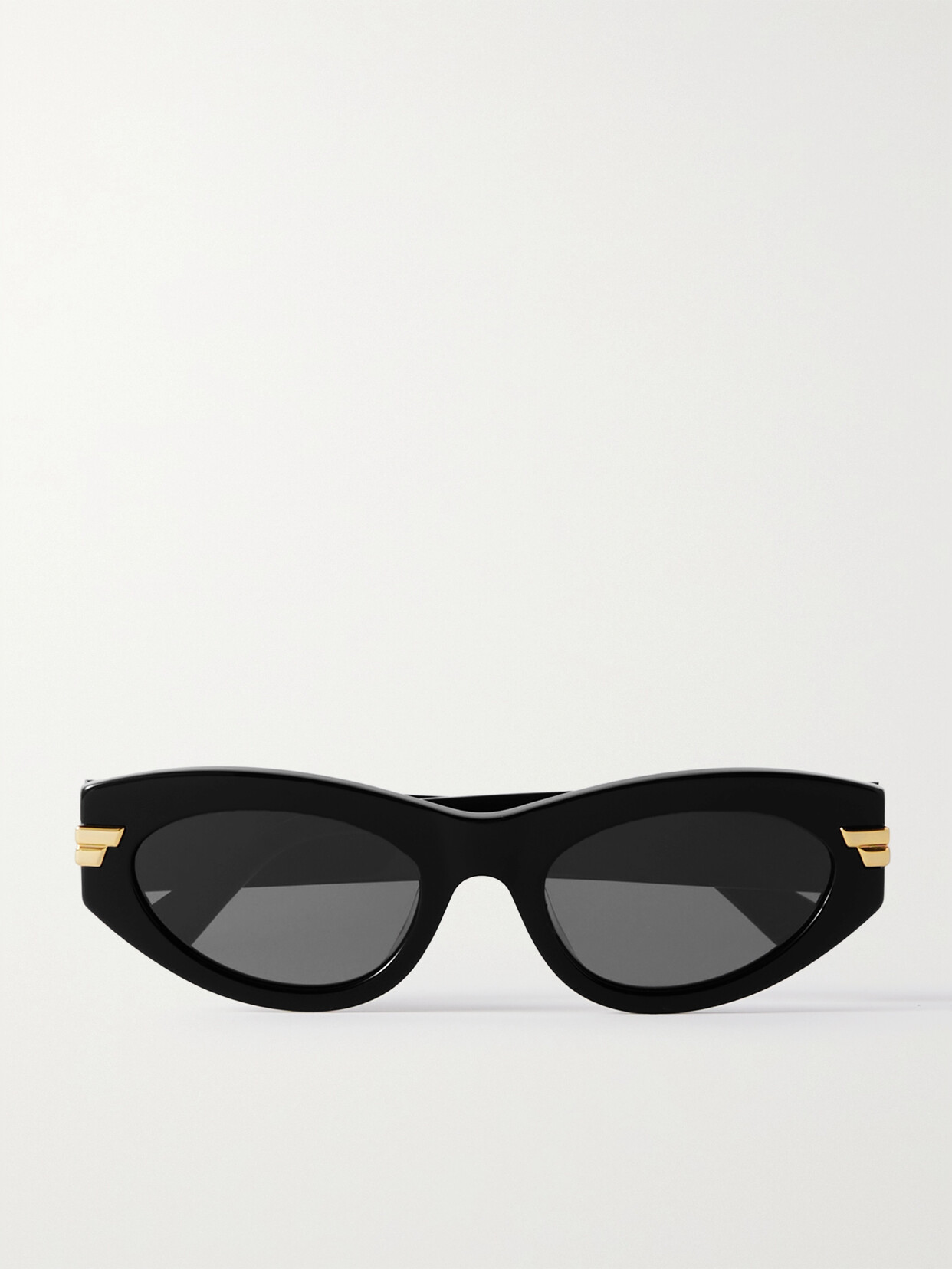 Shop Bottega Veneta Original Cat-eye Acetate And Gold-tone Sunglasses In Black