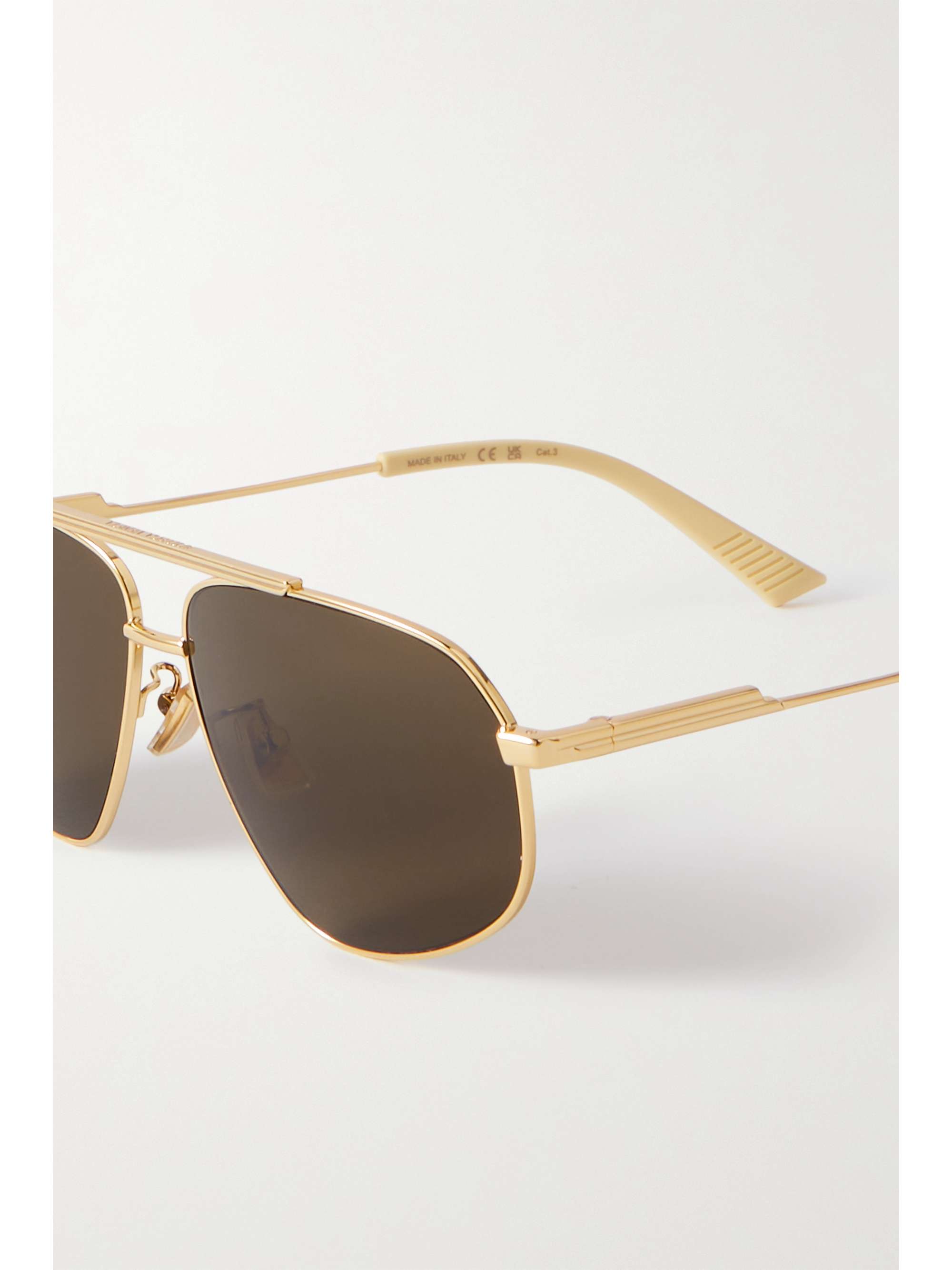 BOTTEGA VENETA EYEWEAR Original aviator-style gold-tone sunglasses