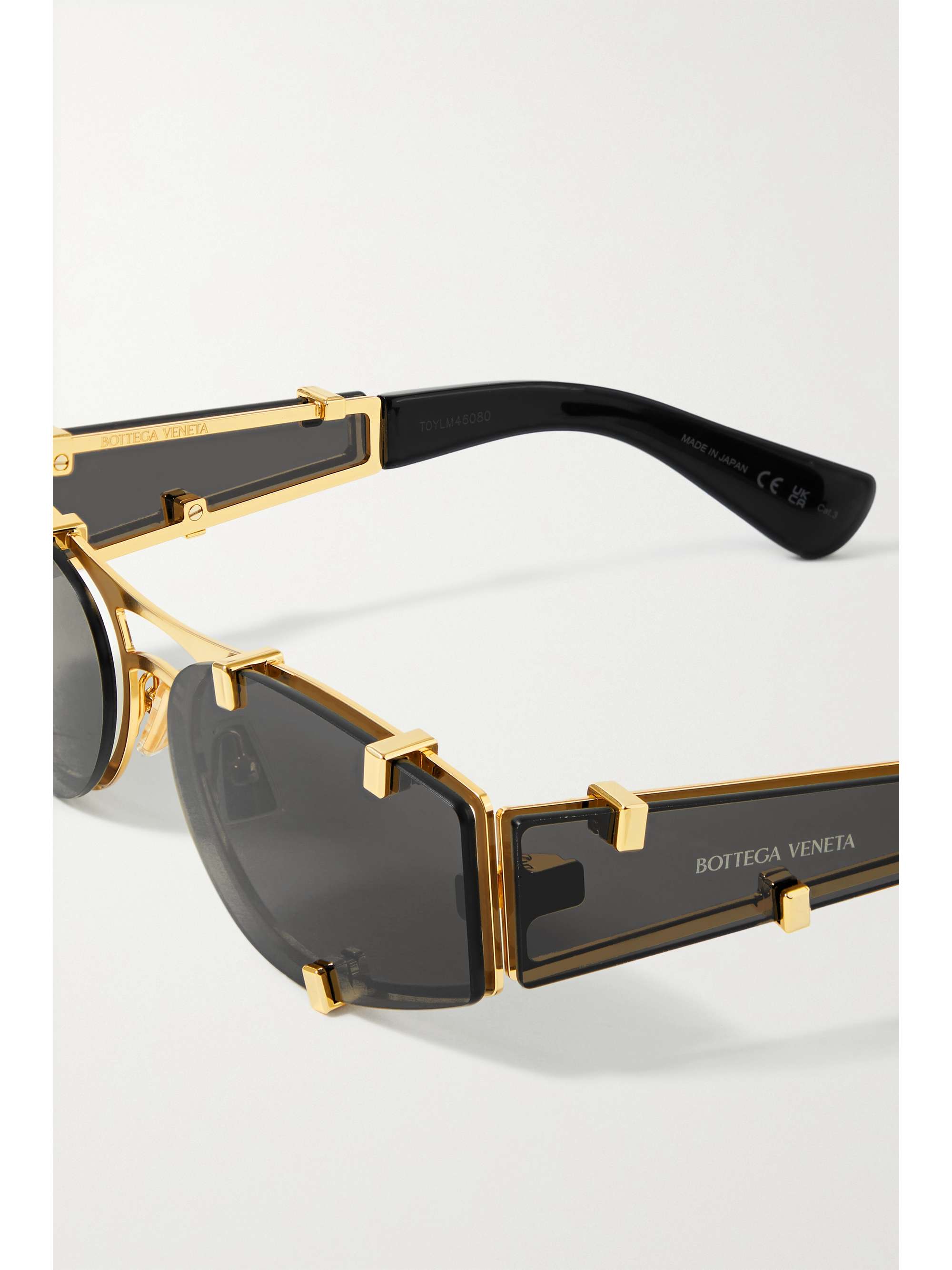 BOTTEGA VENETA EYEWEAR Cat-eye acetate and gold-tone sunglasses