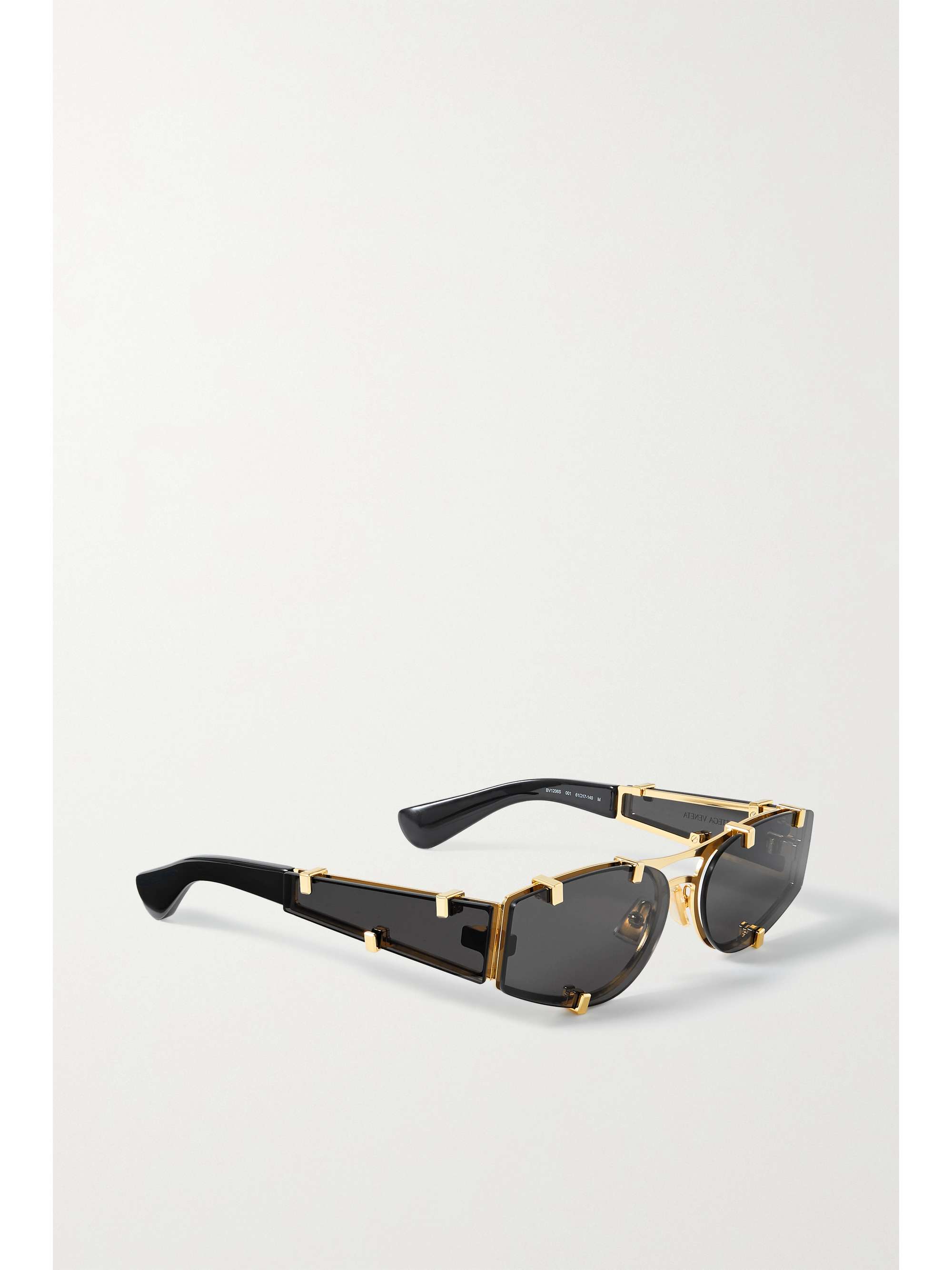 BOTTEGA VENETA EYEWEAR Cat-eye acetate and gold-tone sunglasses