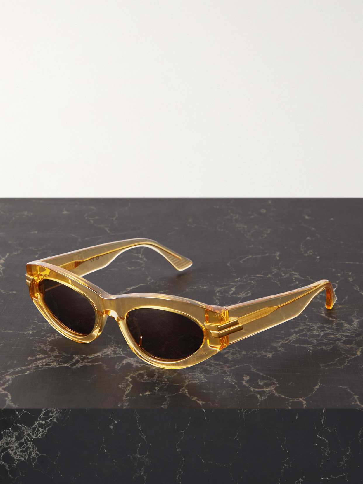 Bottega Veneta Eyewear - Original Cat-eye Acetate And Gold-tone Sunglasses - Yellow