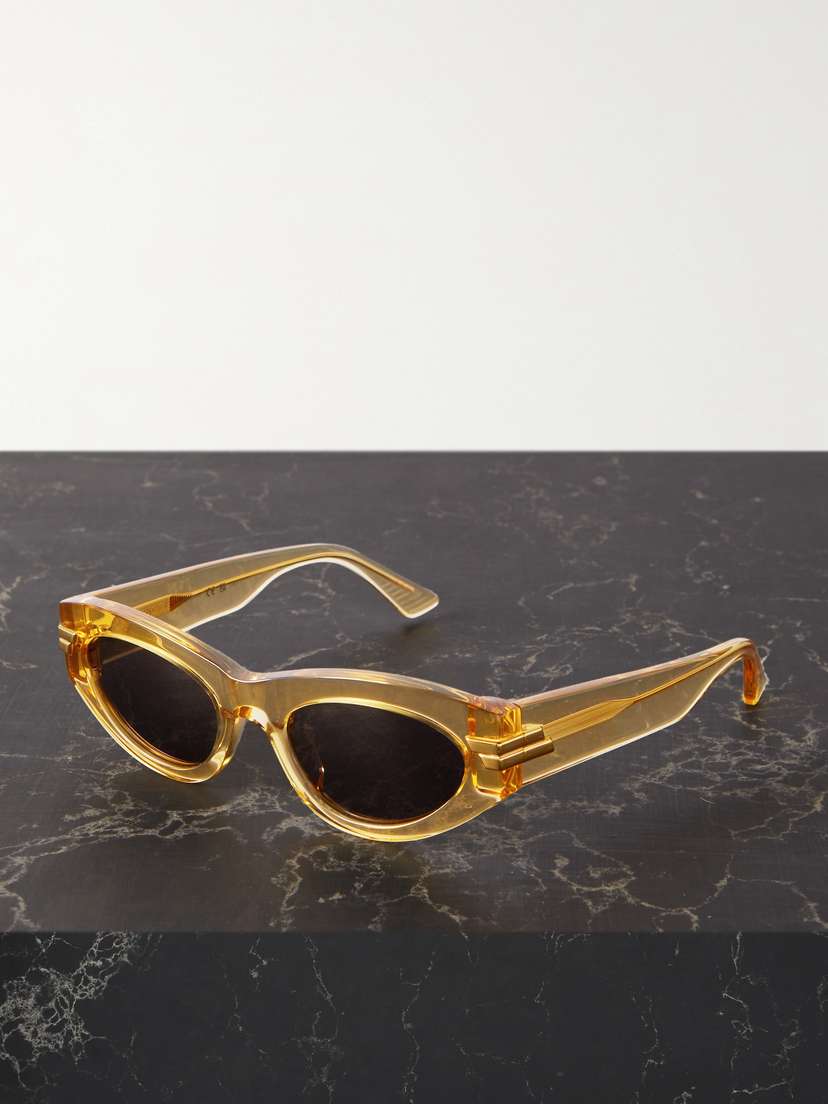 Bottega Veneta Eyewear Original Cat-eye Acetate And Gold-tone Sunglasses