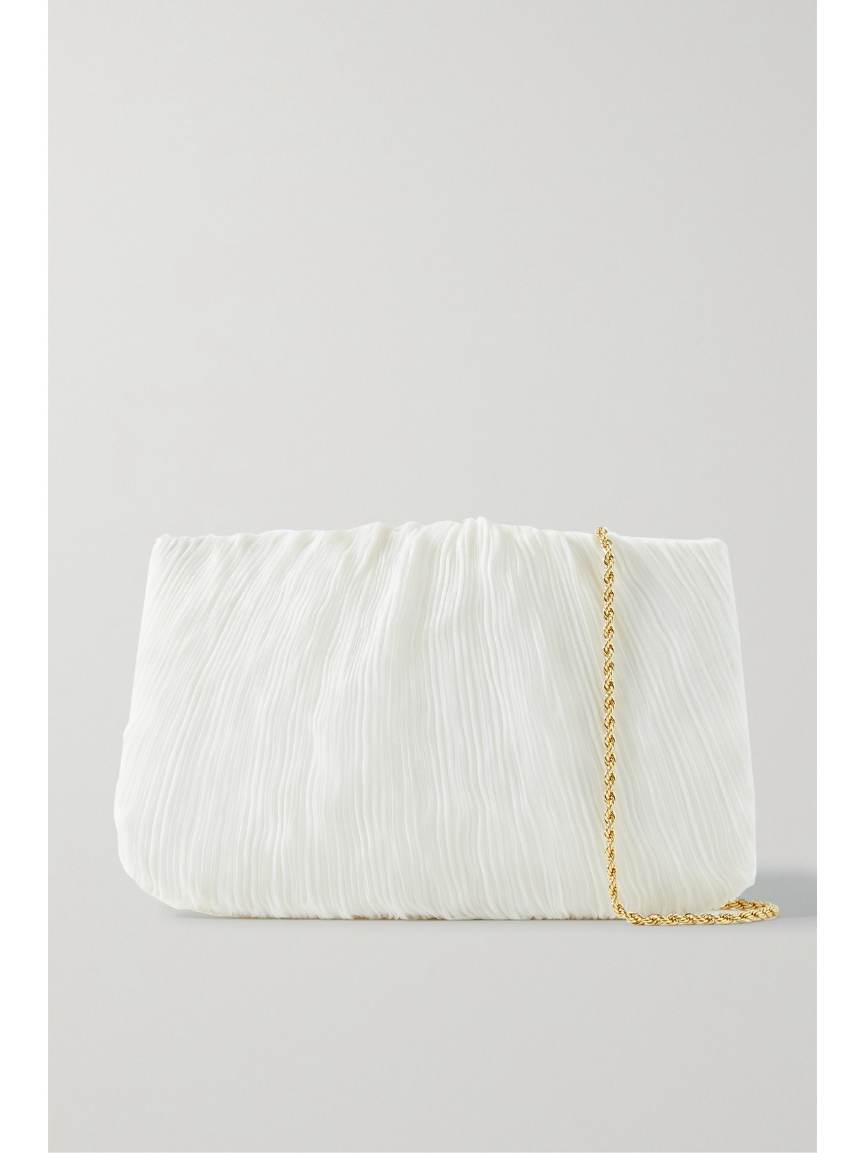 Loeffler Randall - Brit Plissé-organza Clutch - Off-white