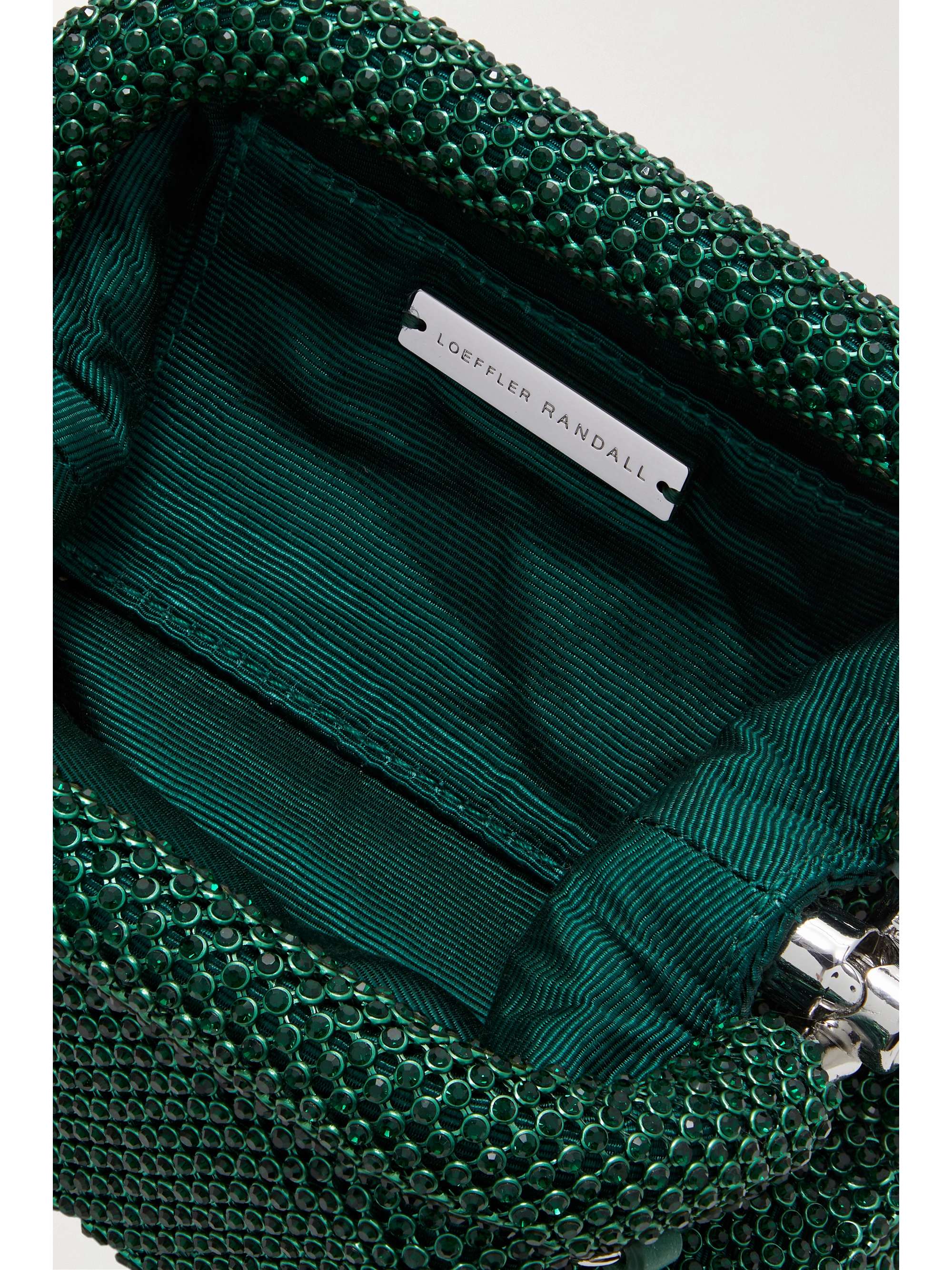 LOEFFLER RANDALL Doris crystal-embellished mesh clutch
