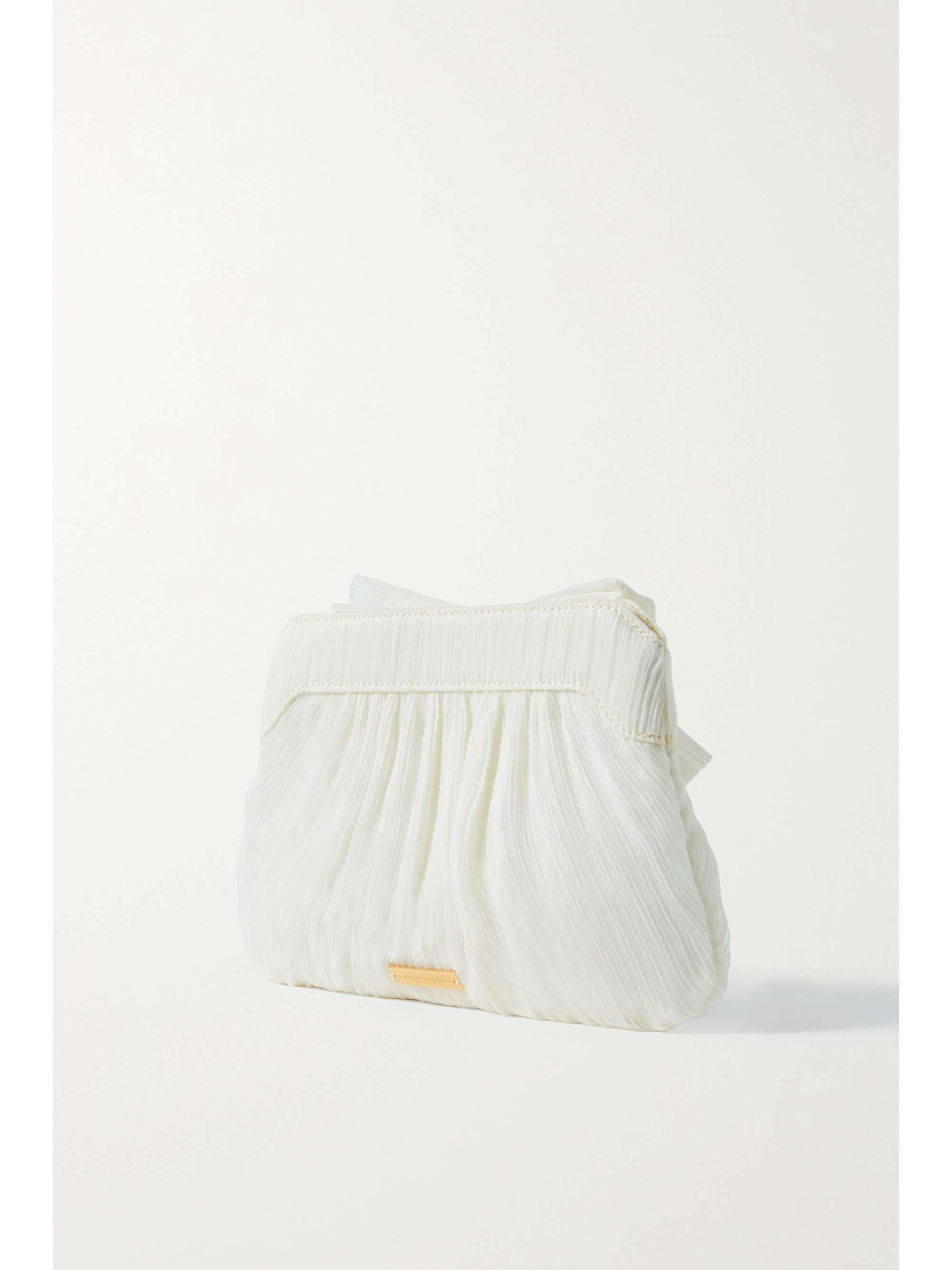 LOEFFLER RANDALL Rayne bow-embellished plissé-organza clutch