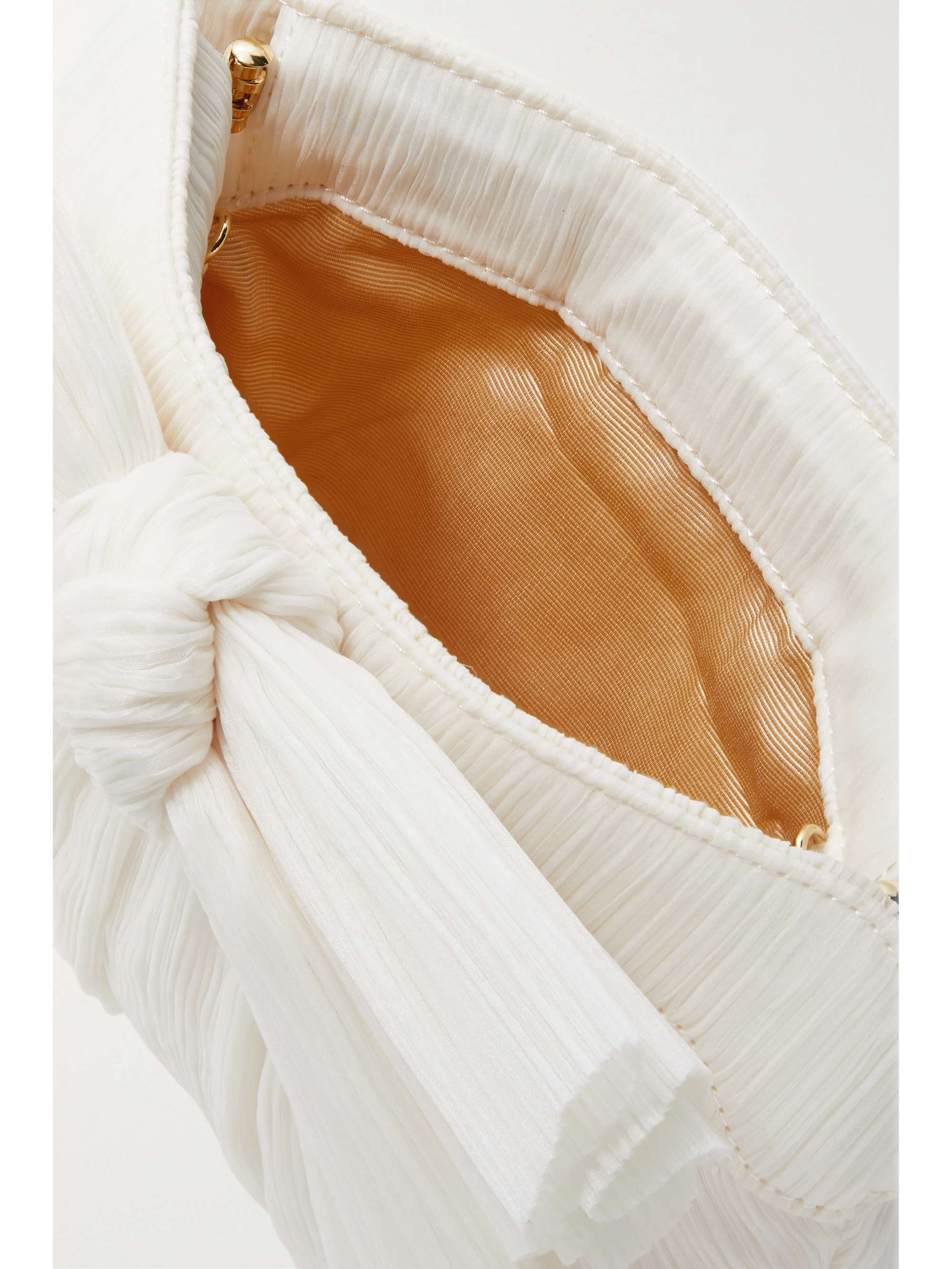 LOEFFLER RANDALL Rayne bow-embellished plissé-organza clutch
