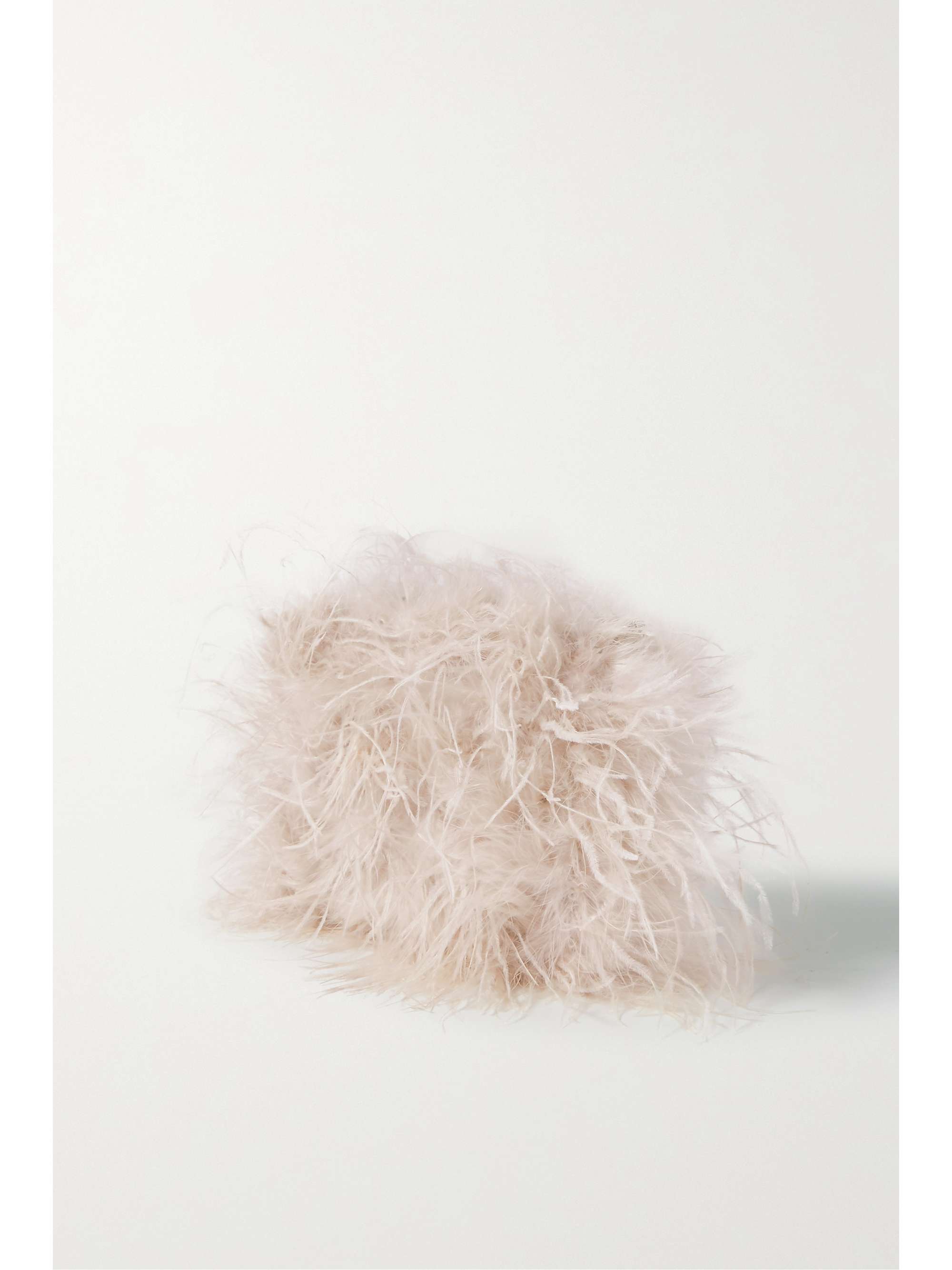 LOEFFLER RANDALL Zahara feather-trimmed satin shoulder bag