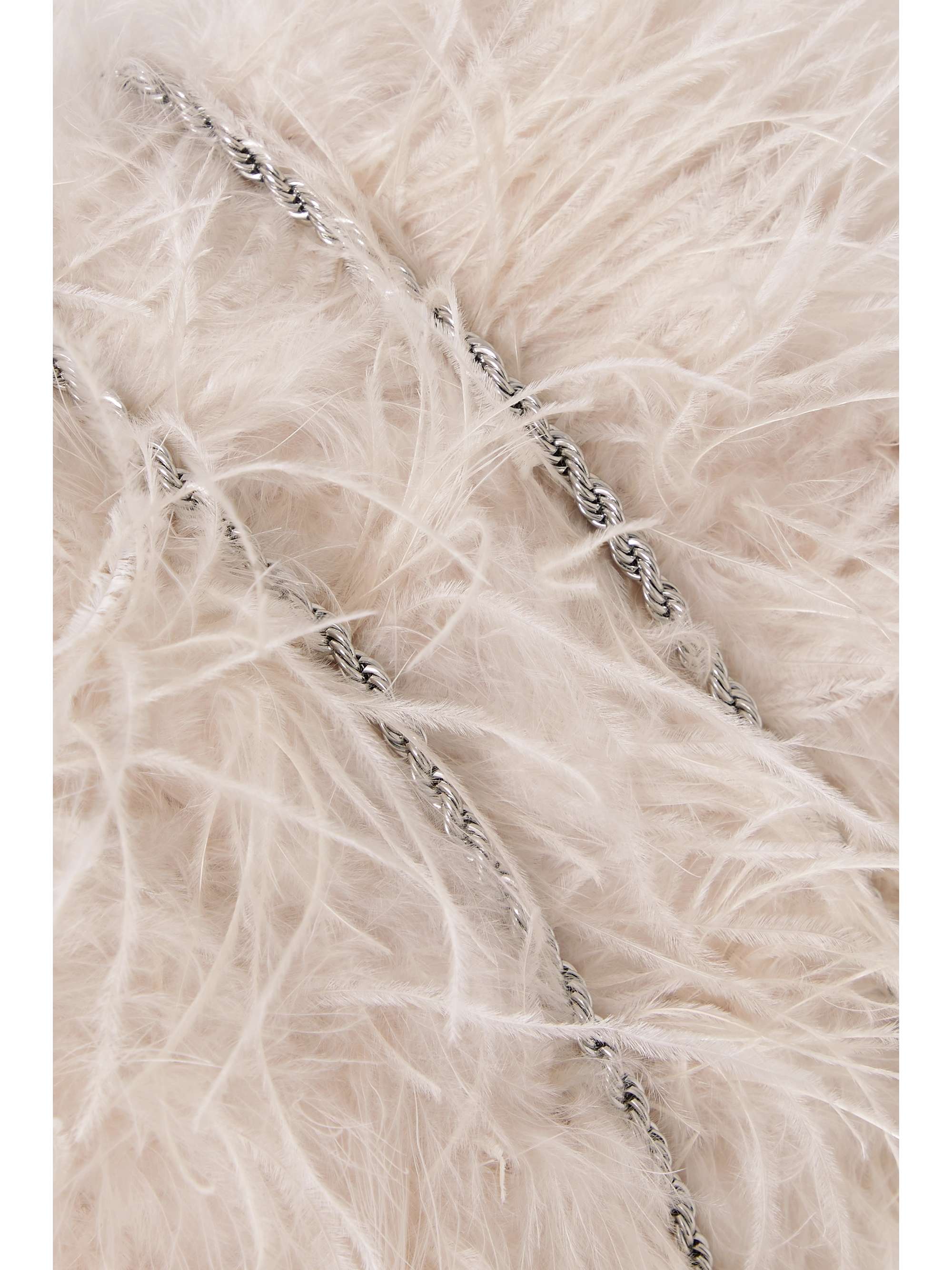 LOEFFLER RANDALL Zahara feather-trimmed satin shoulder bag