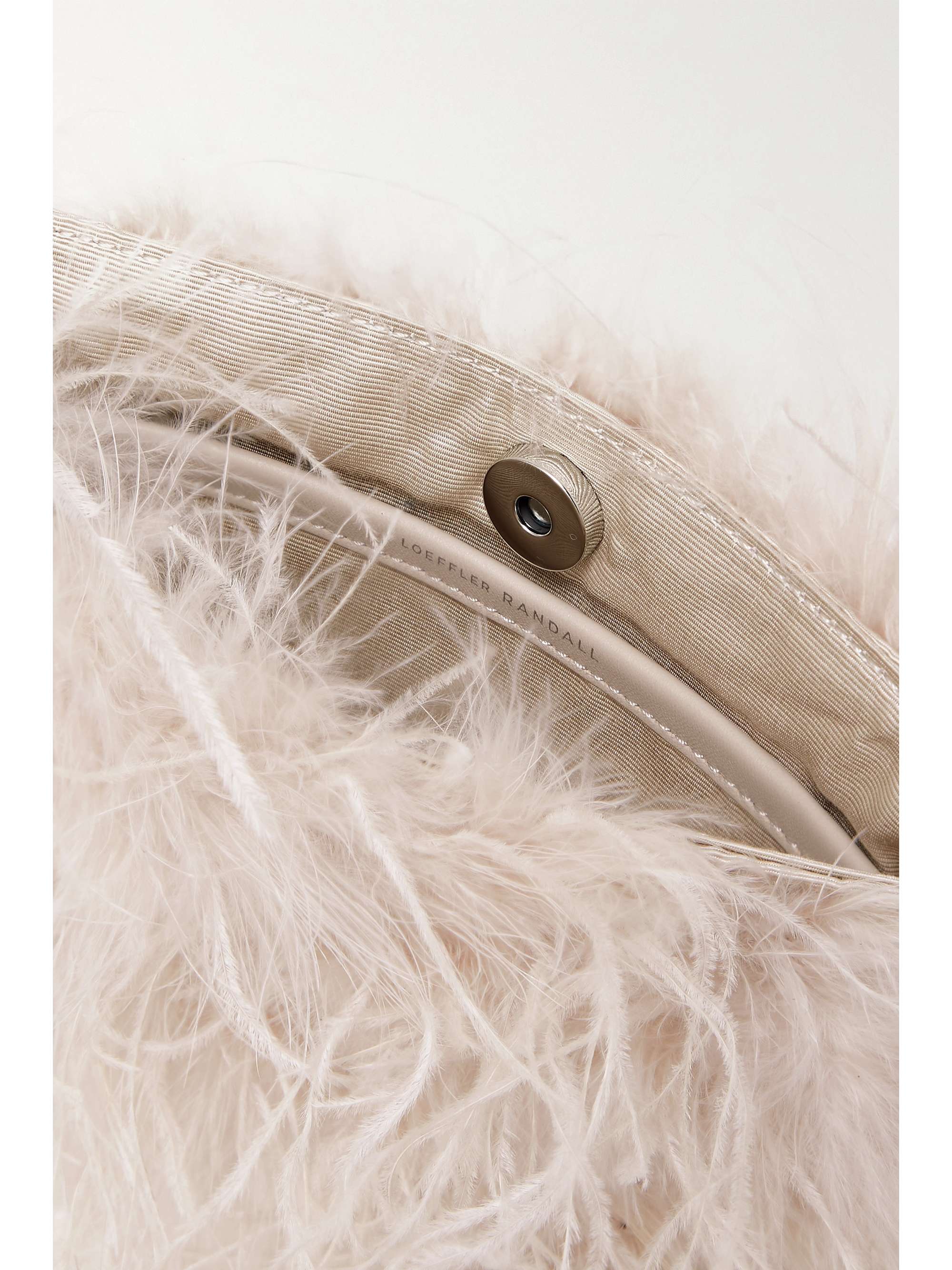 LOEFFLER RANDALL Zahara feather-trimmed satin shoulder bag