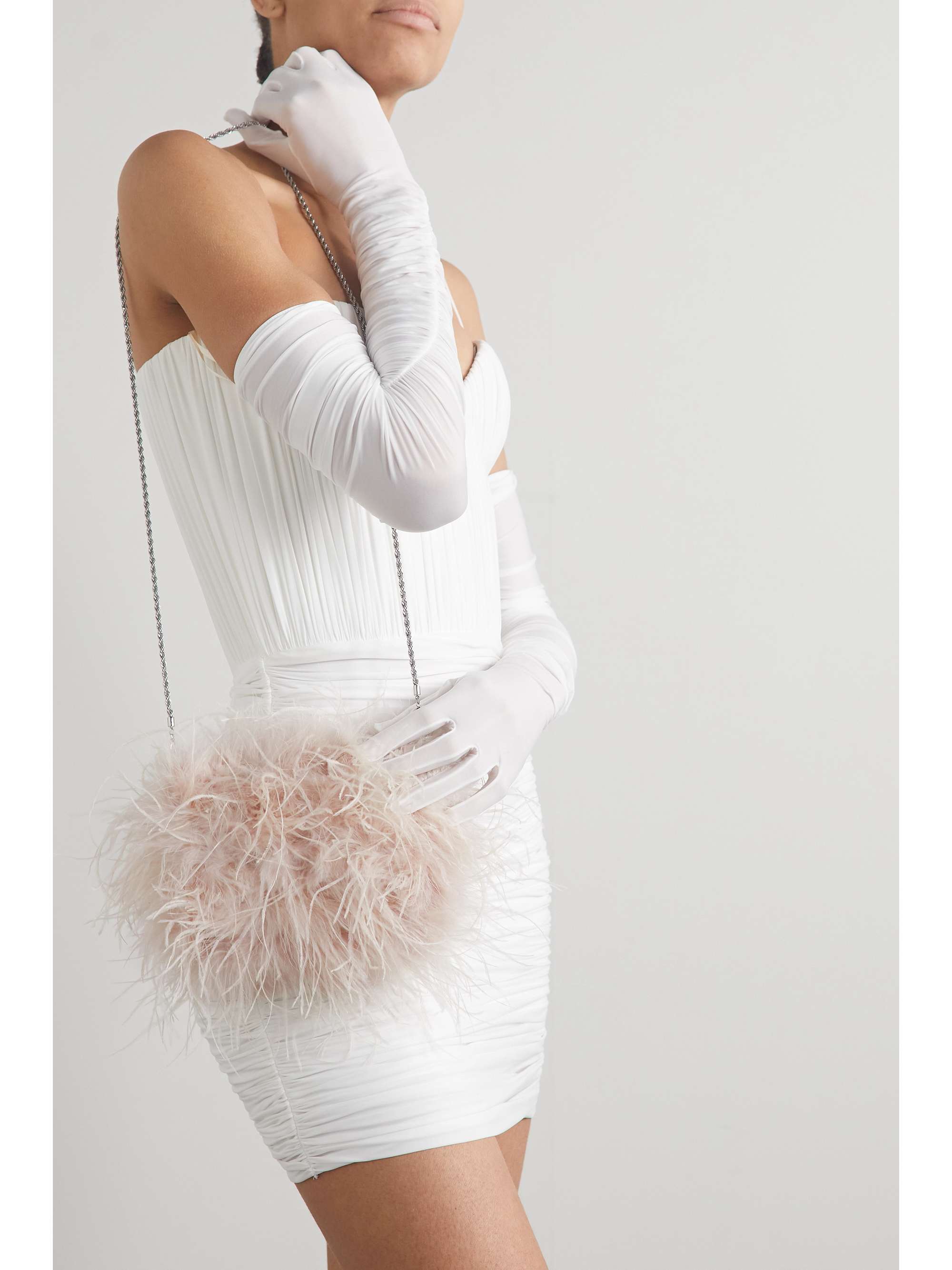 Loeffler randall top feather bag