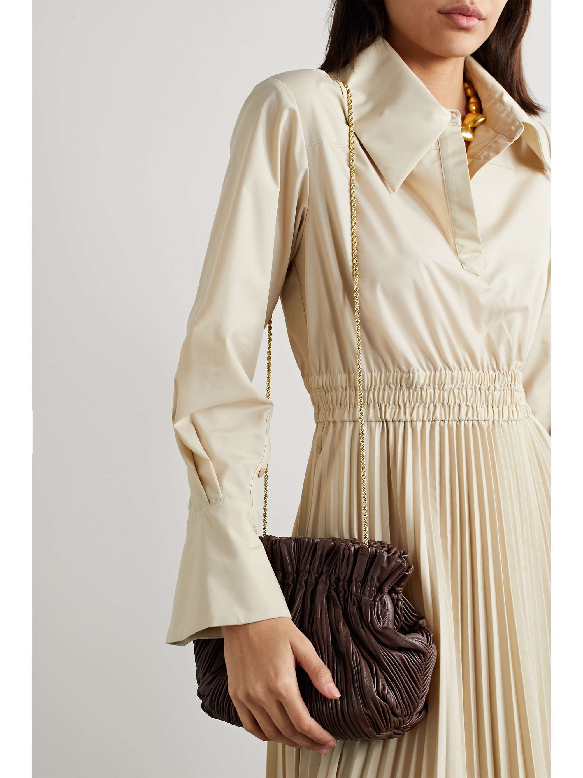 LOEFFLER RANDALL Willa mini ruched leather clutch