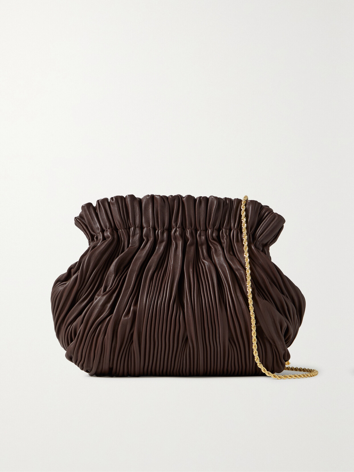 Loeffler Randall - Willa Mini Ruched Leather Clutch - Chocolate 22 Awaiting product image