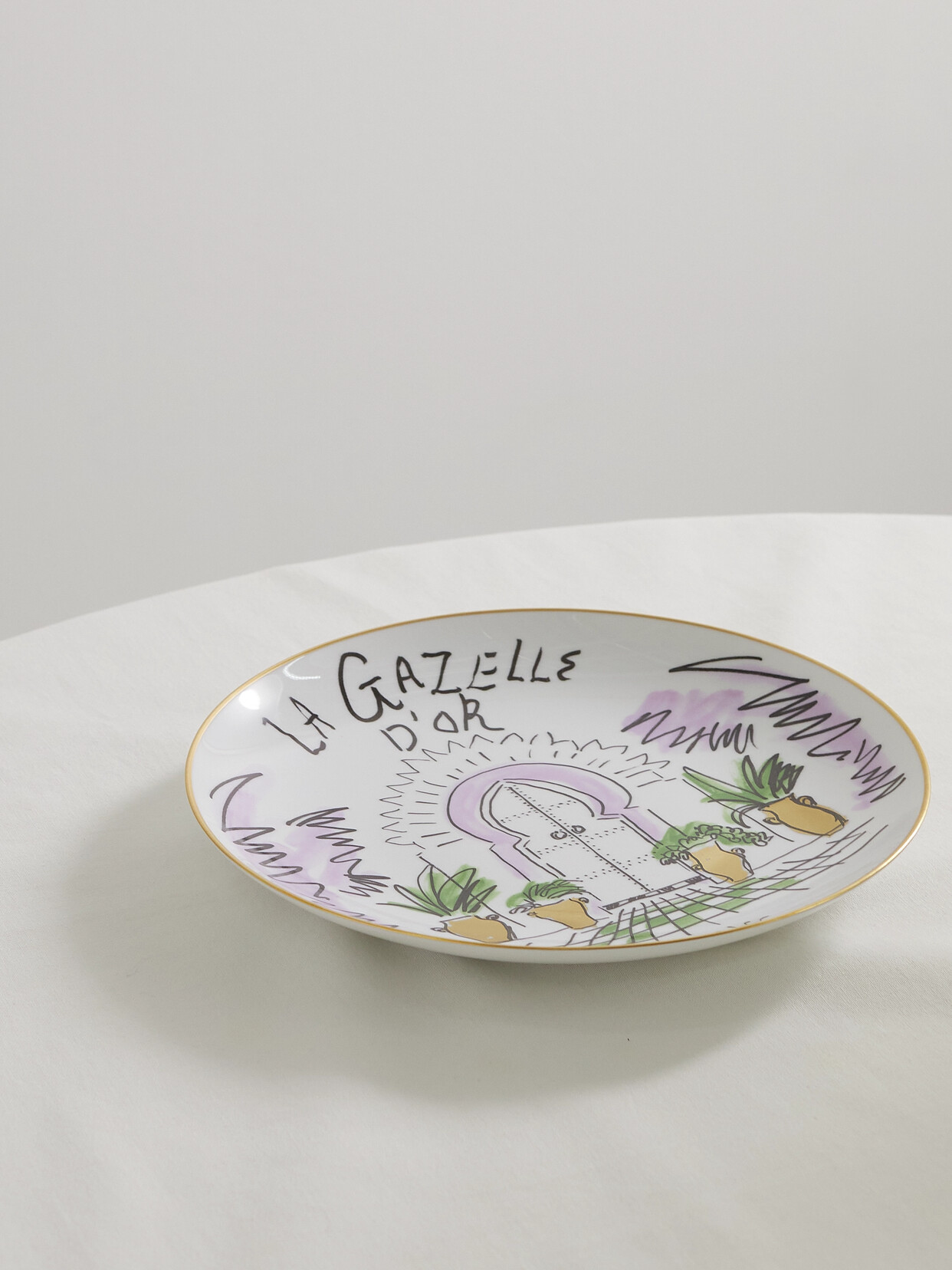 GINORI 1735 - + Luke Edward Hall Marrakech 27cm Gold-plated Porcelain Plate - Purple